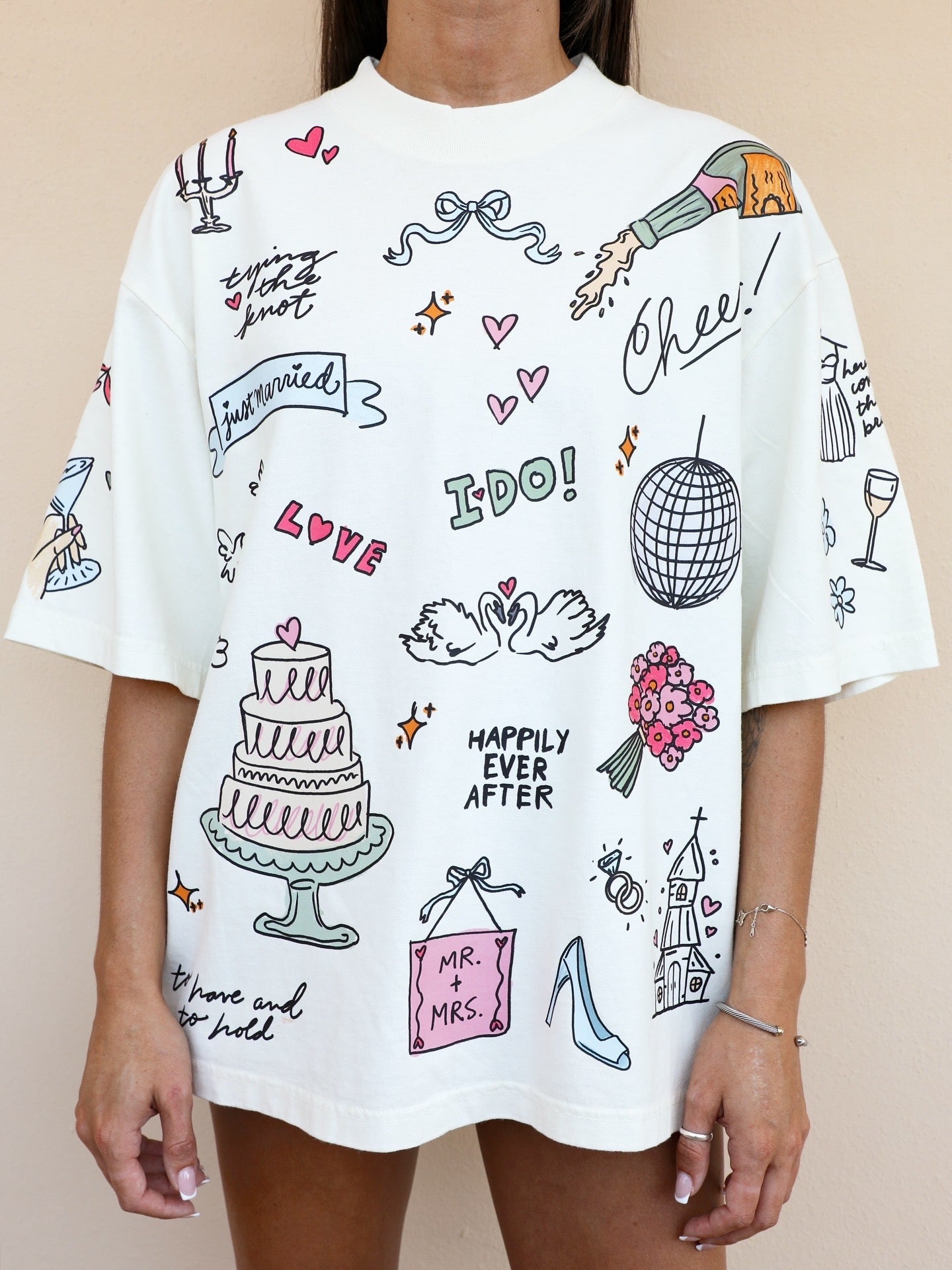 Wedding Doodles Box Tee: Vanilla