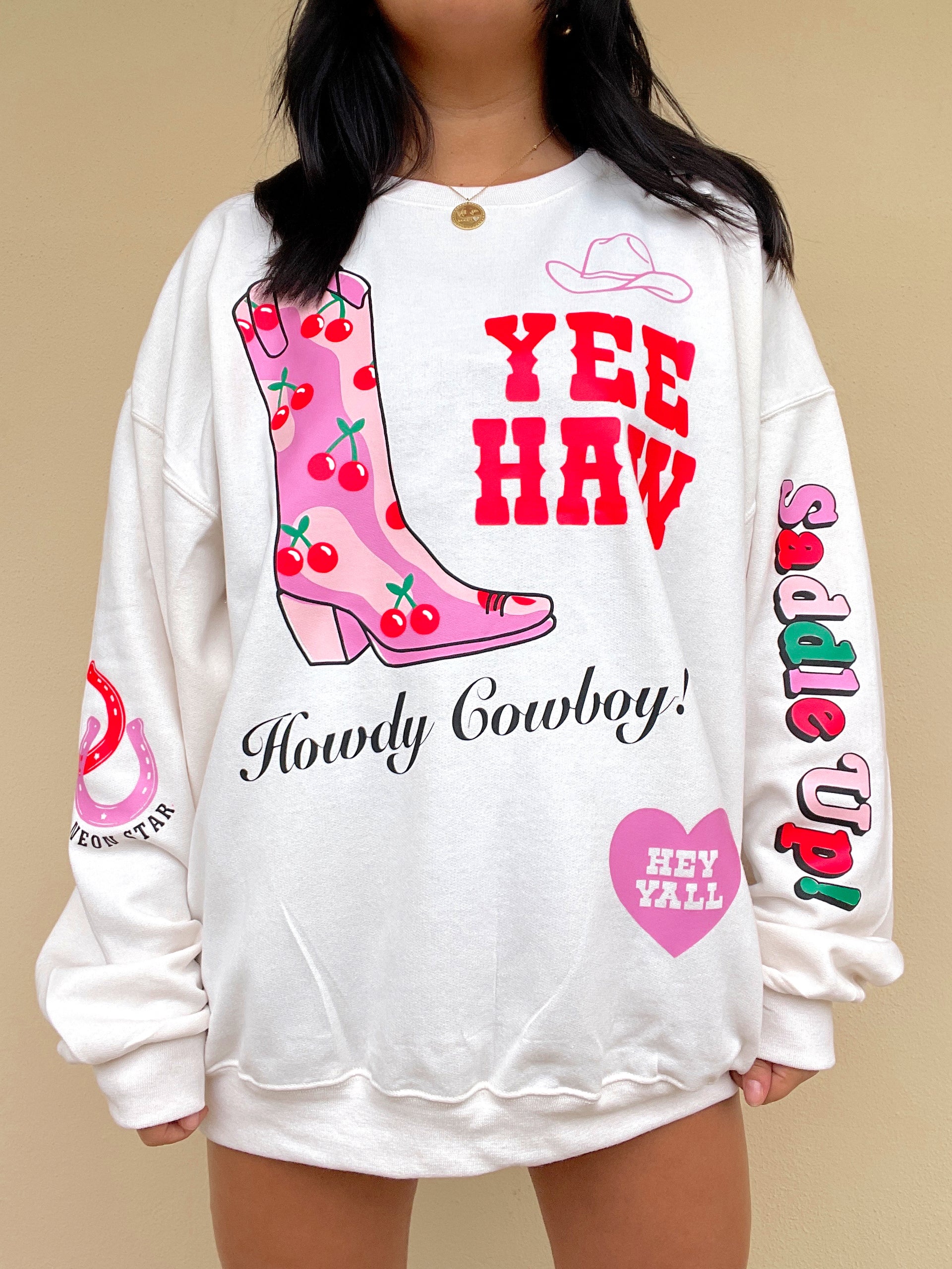 Yeehaw Crewneck: Vanilla