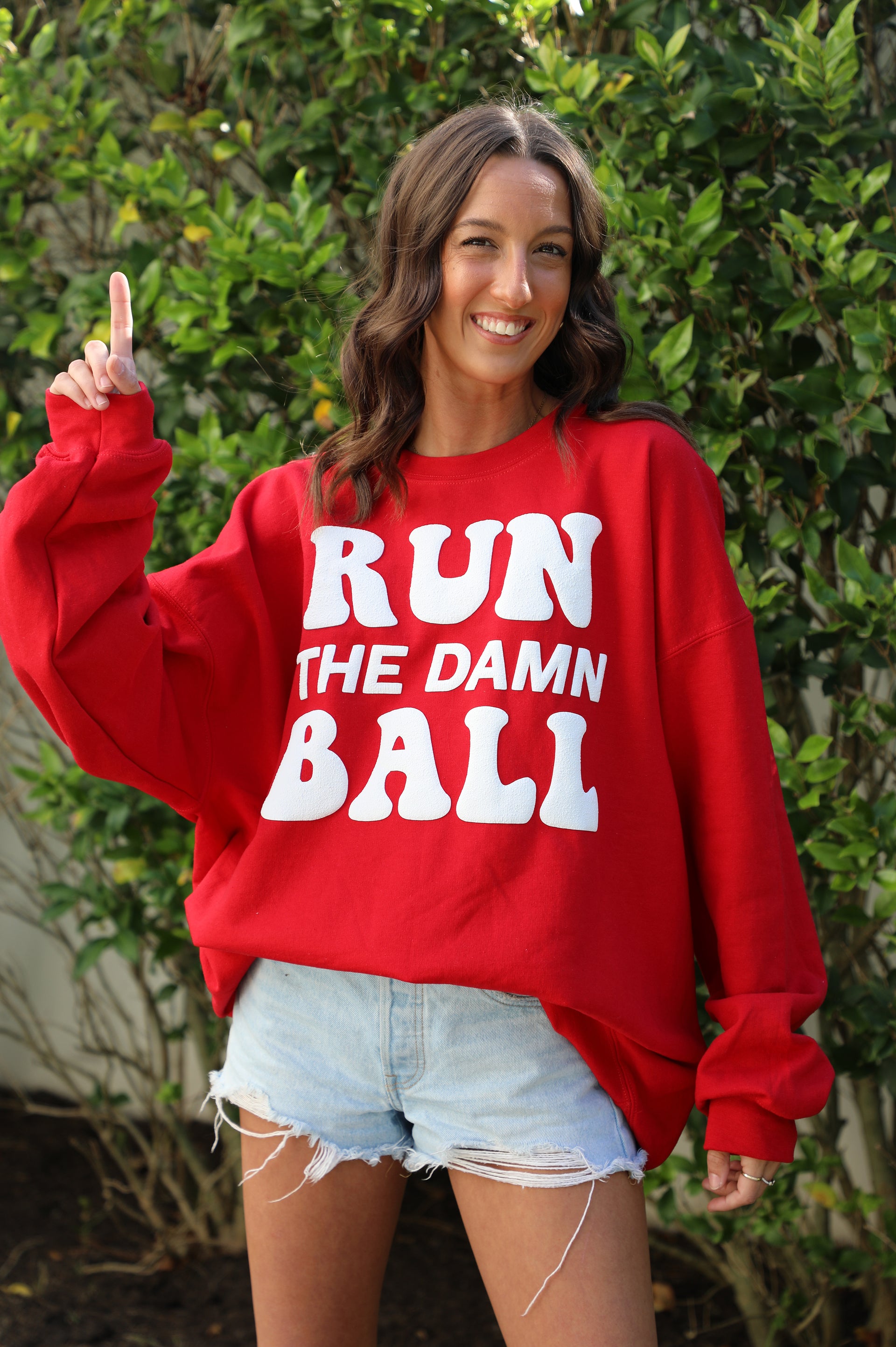 Run The Damn Ball Crewneck: Red