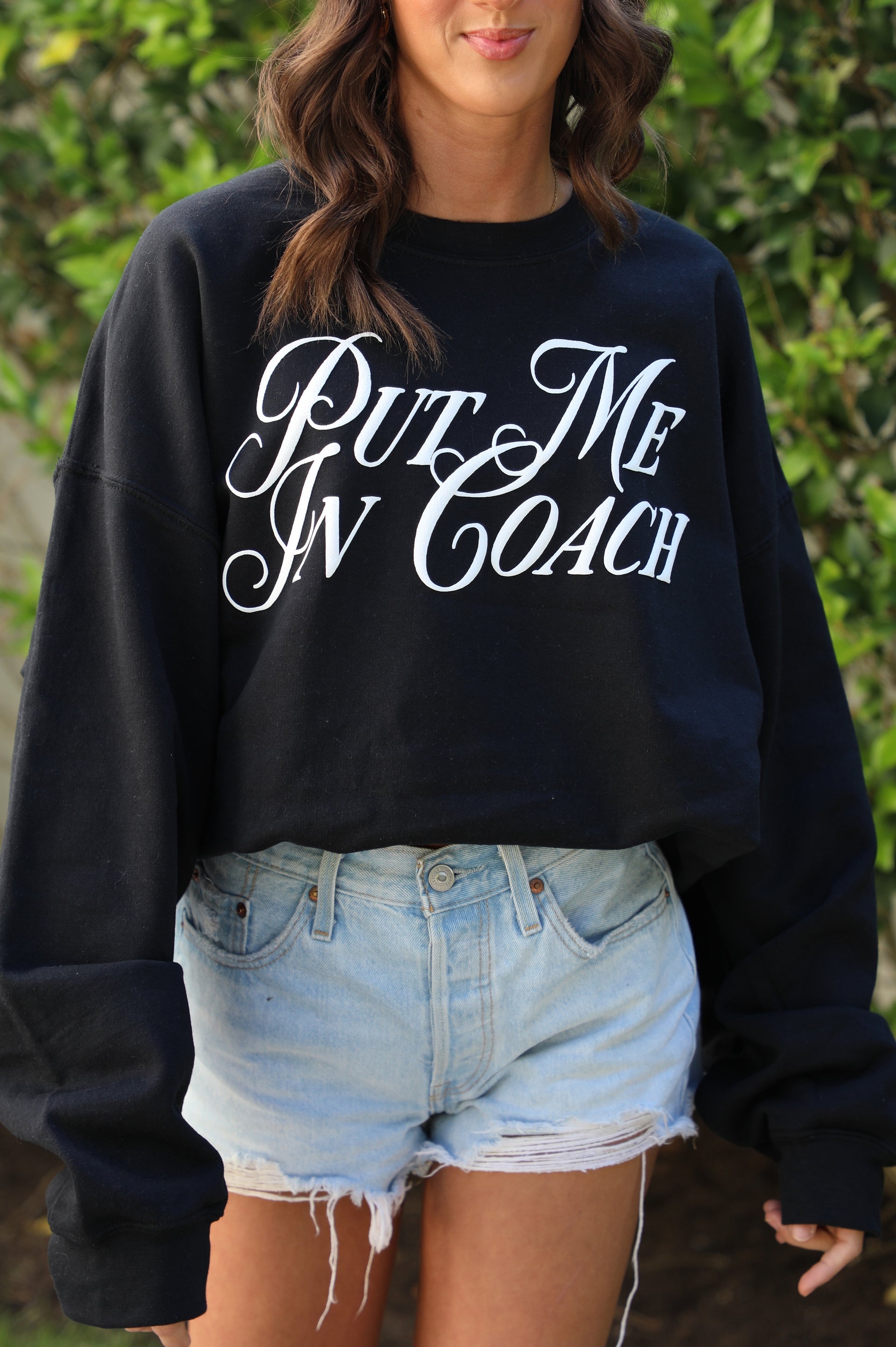 Put Me In Coach Crewneck: Black