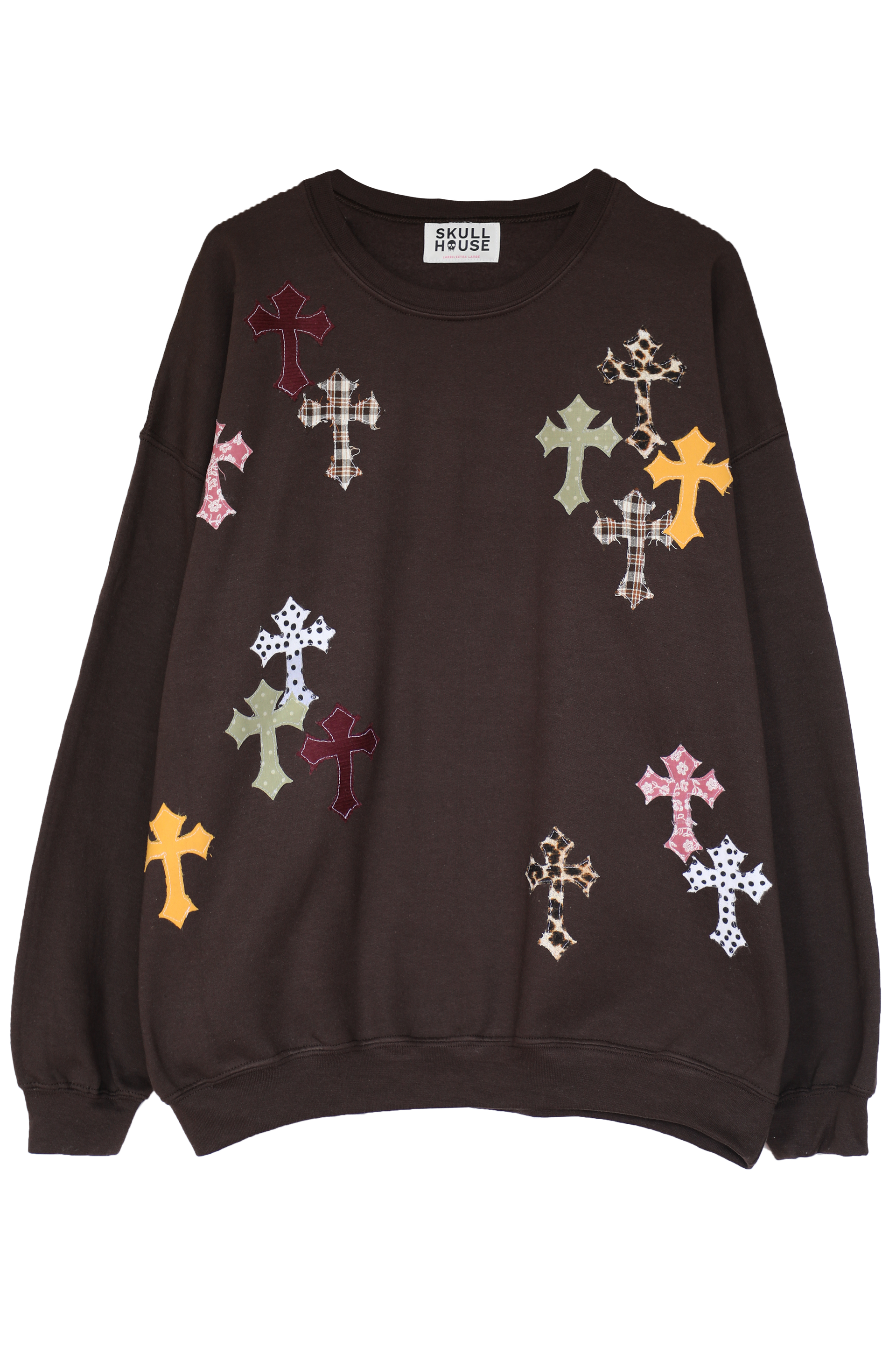 Crosses Crewneck: Brown