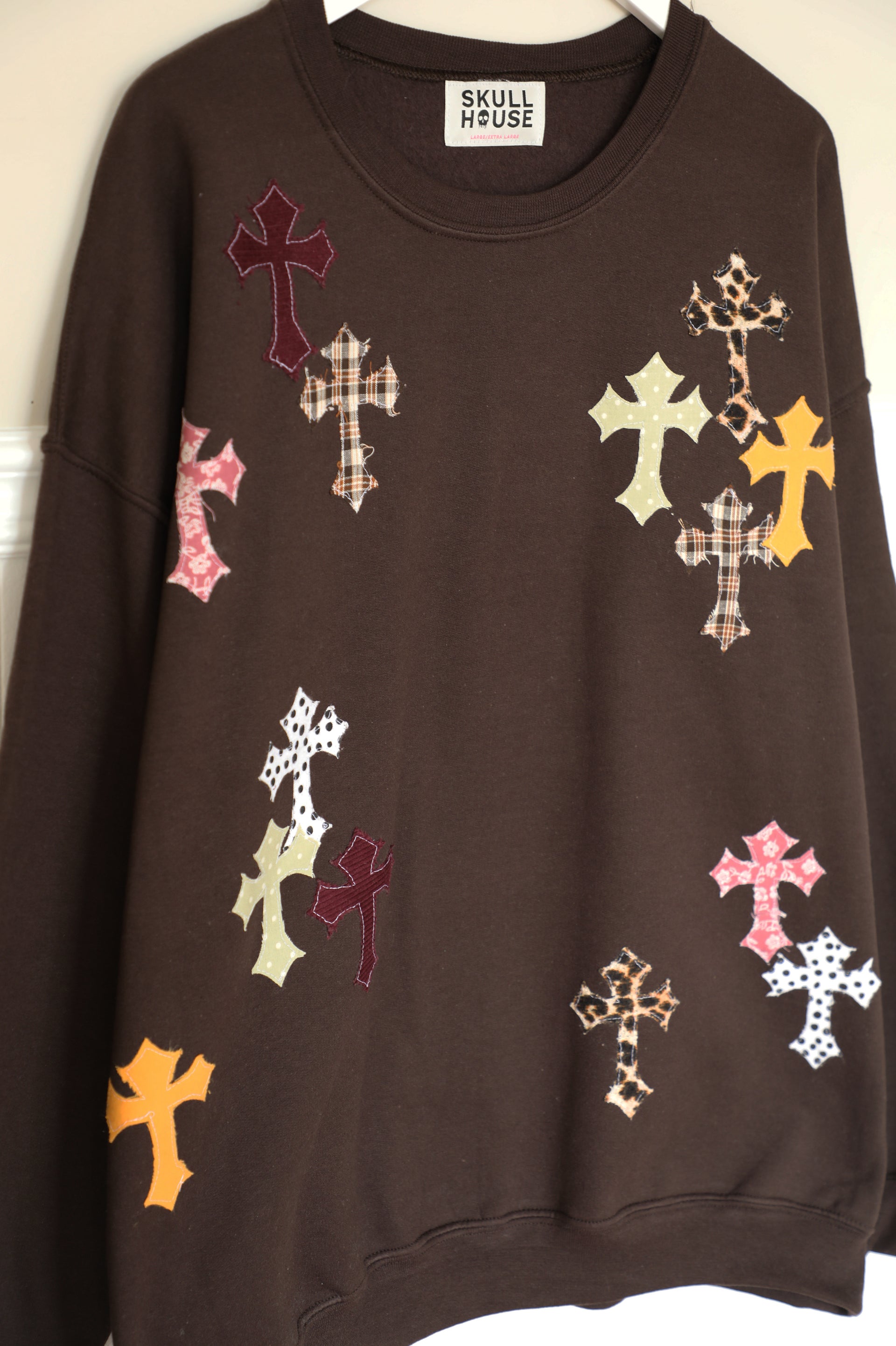 Crosses Crewneck: Brown