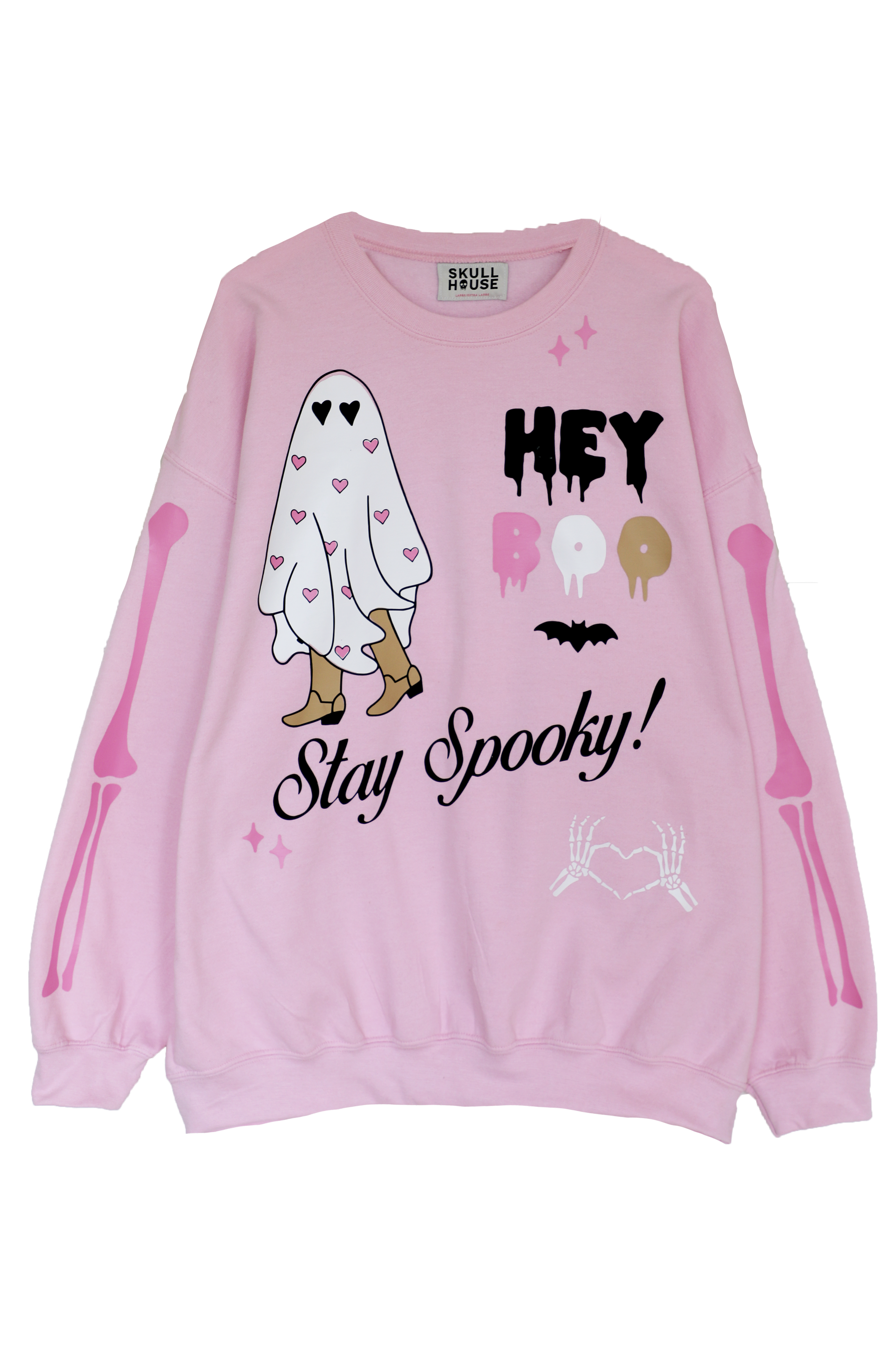 Hey Boo Crewneck: Baby Pink