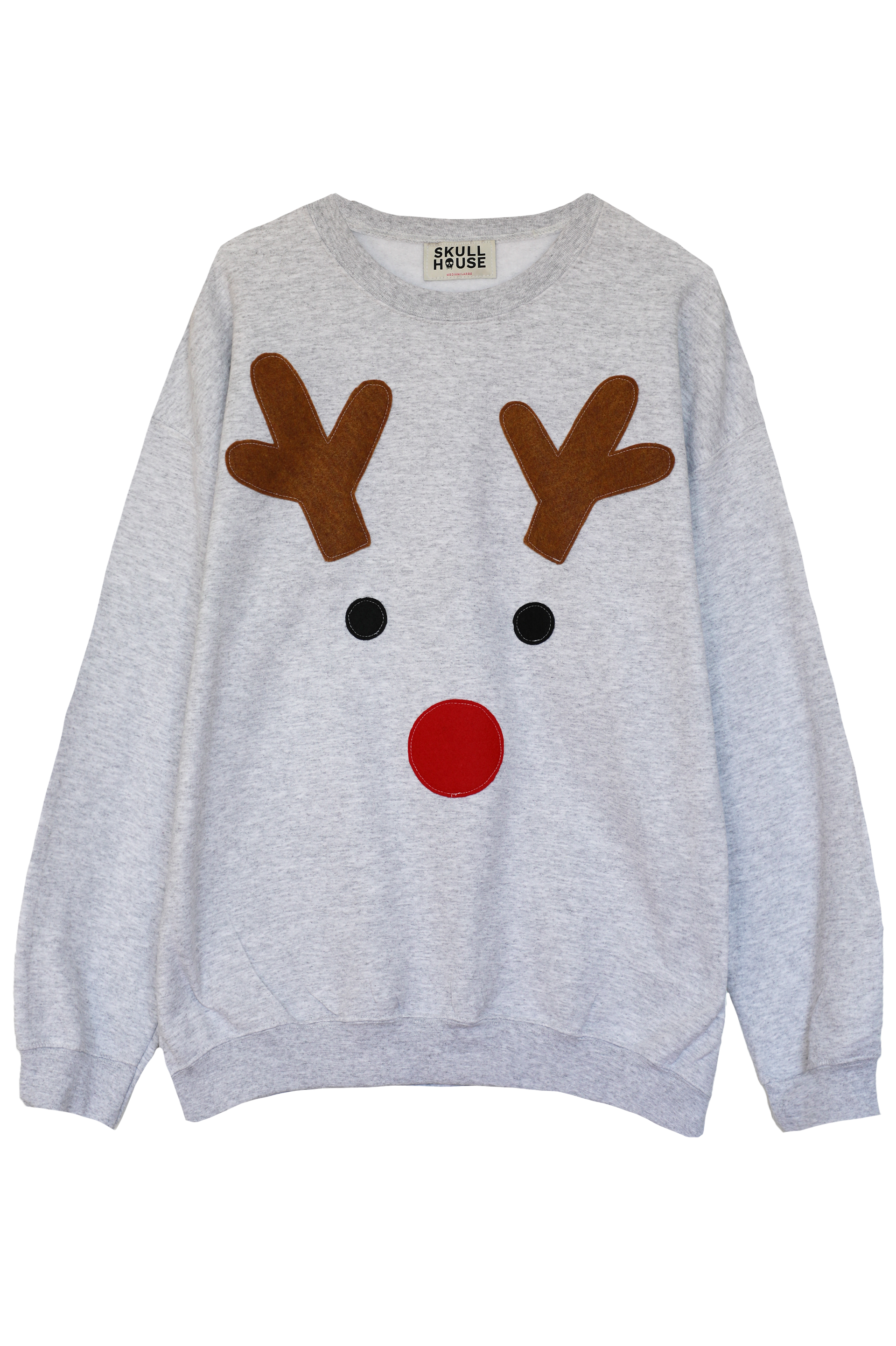 Reindeer Crewneck: Ash Grey