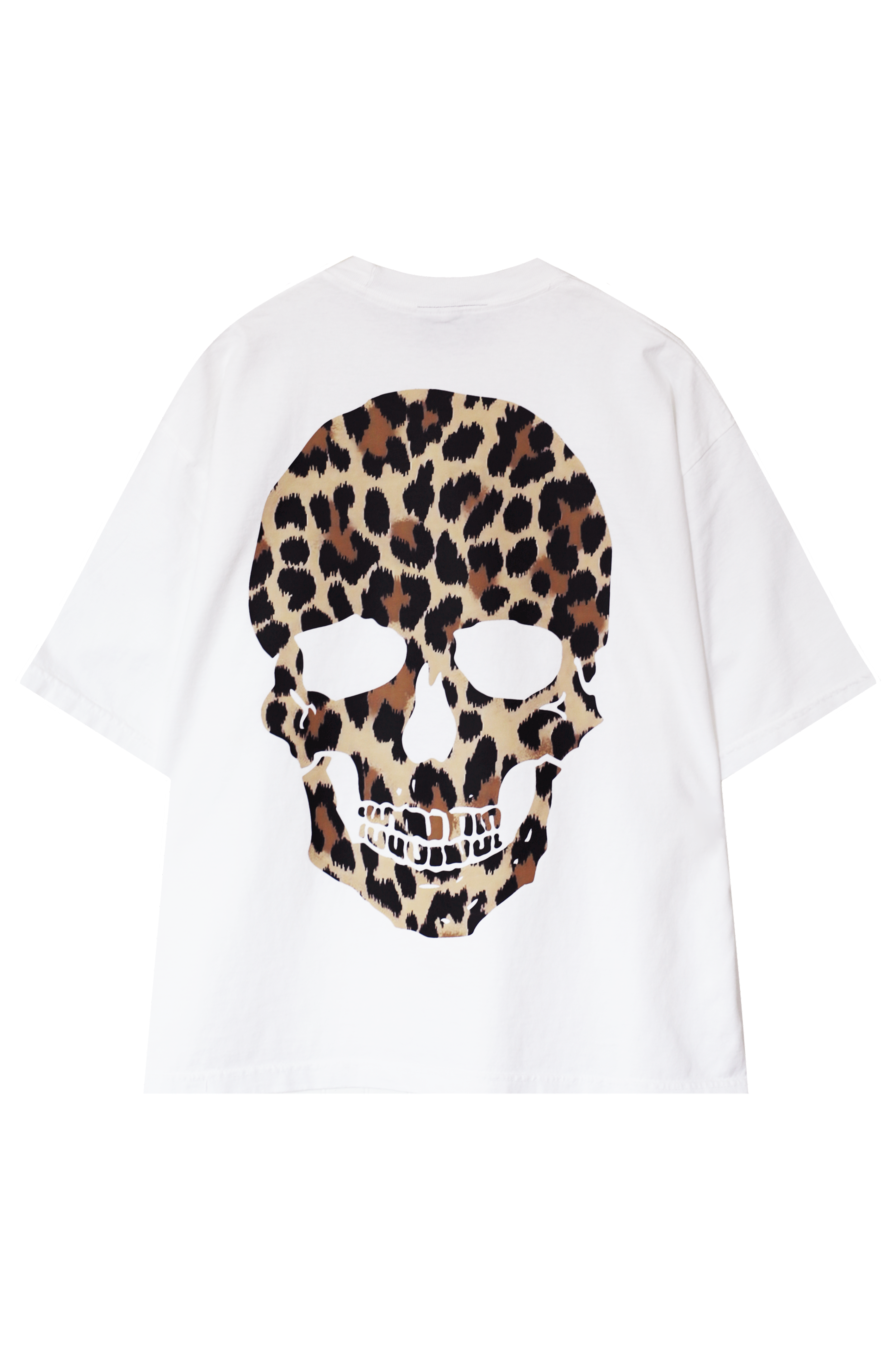 Cheetah Skull Tee: White