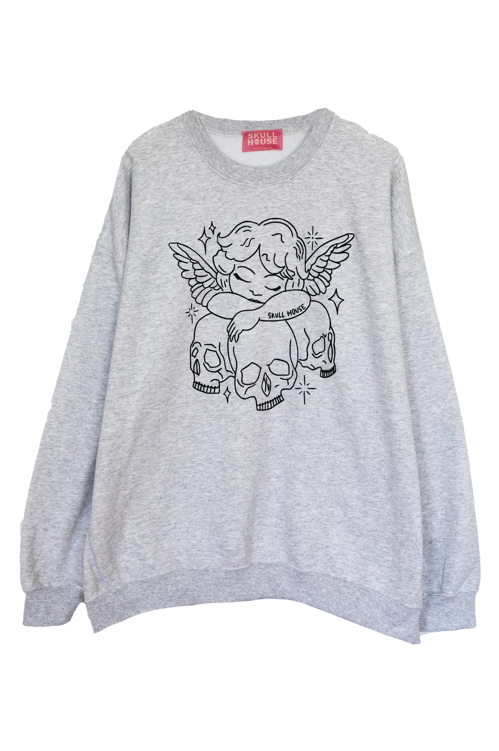 Sleepy Angel Crewneck: Ash Grey