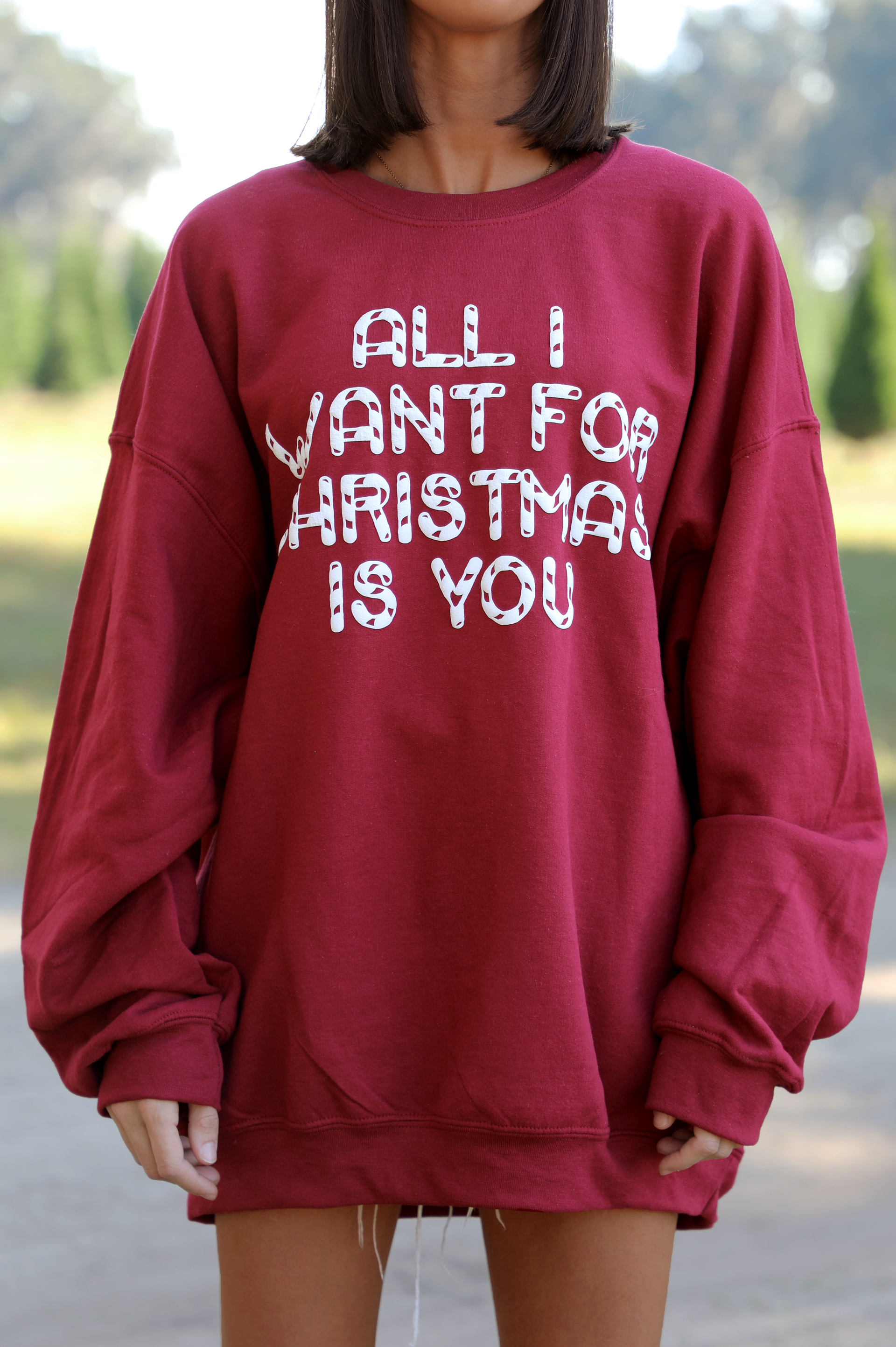 All I Want Crewneck: Wine