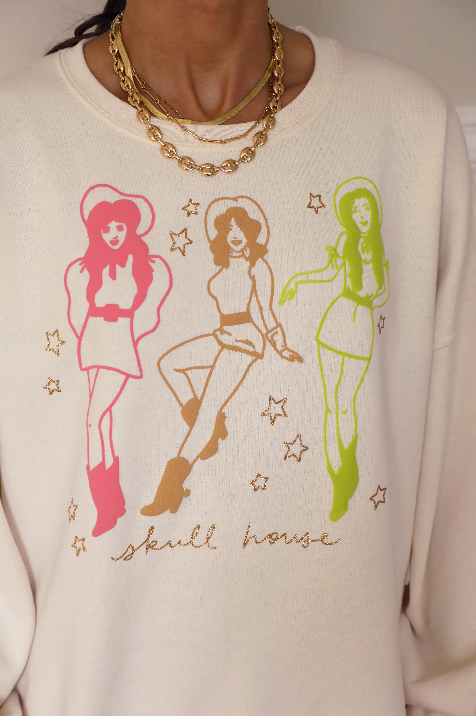 Let's Go Girls Crewneck: Vanilla