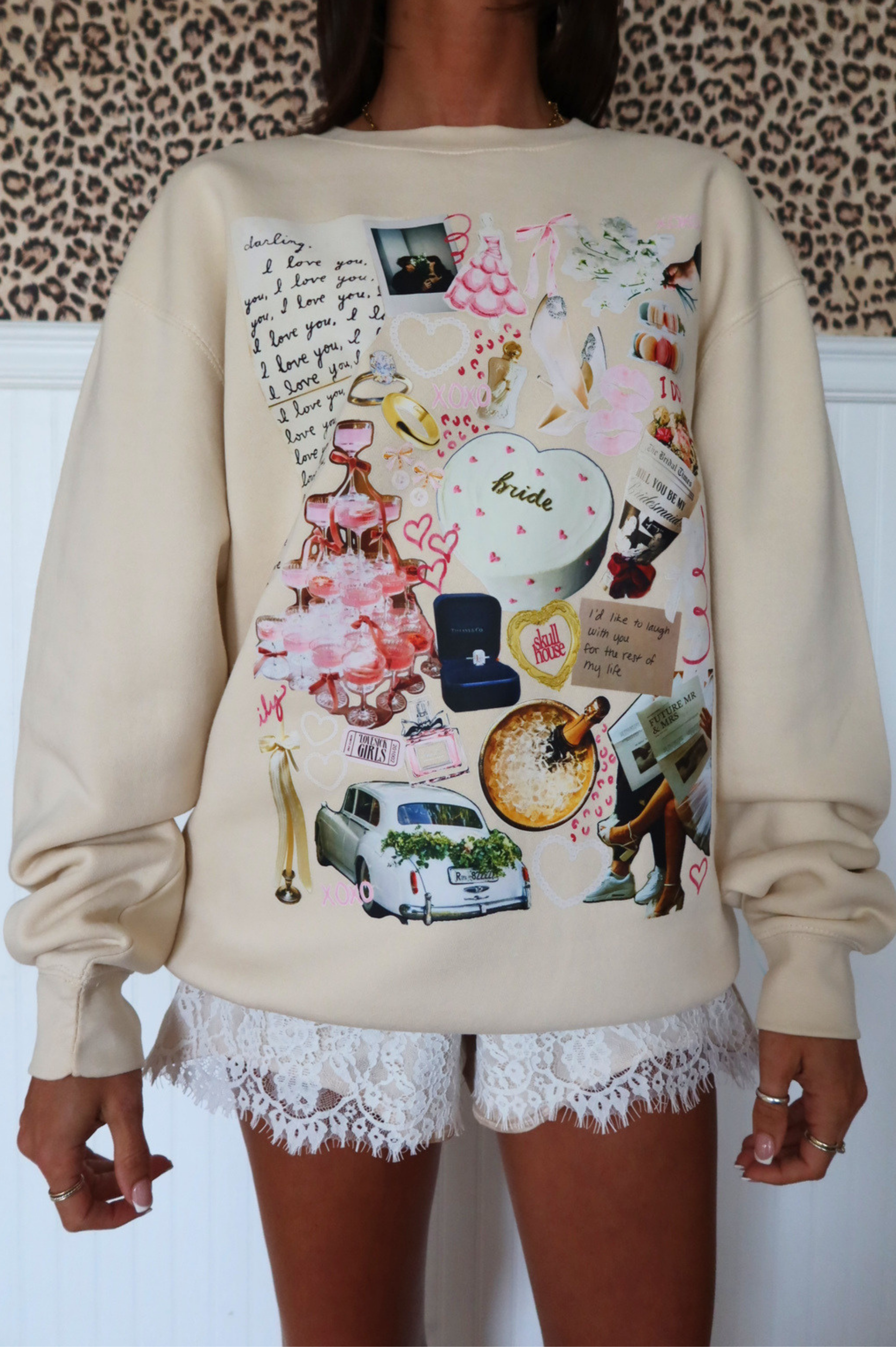 Bridal Scrapbook Crewneck: Vanilla
