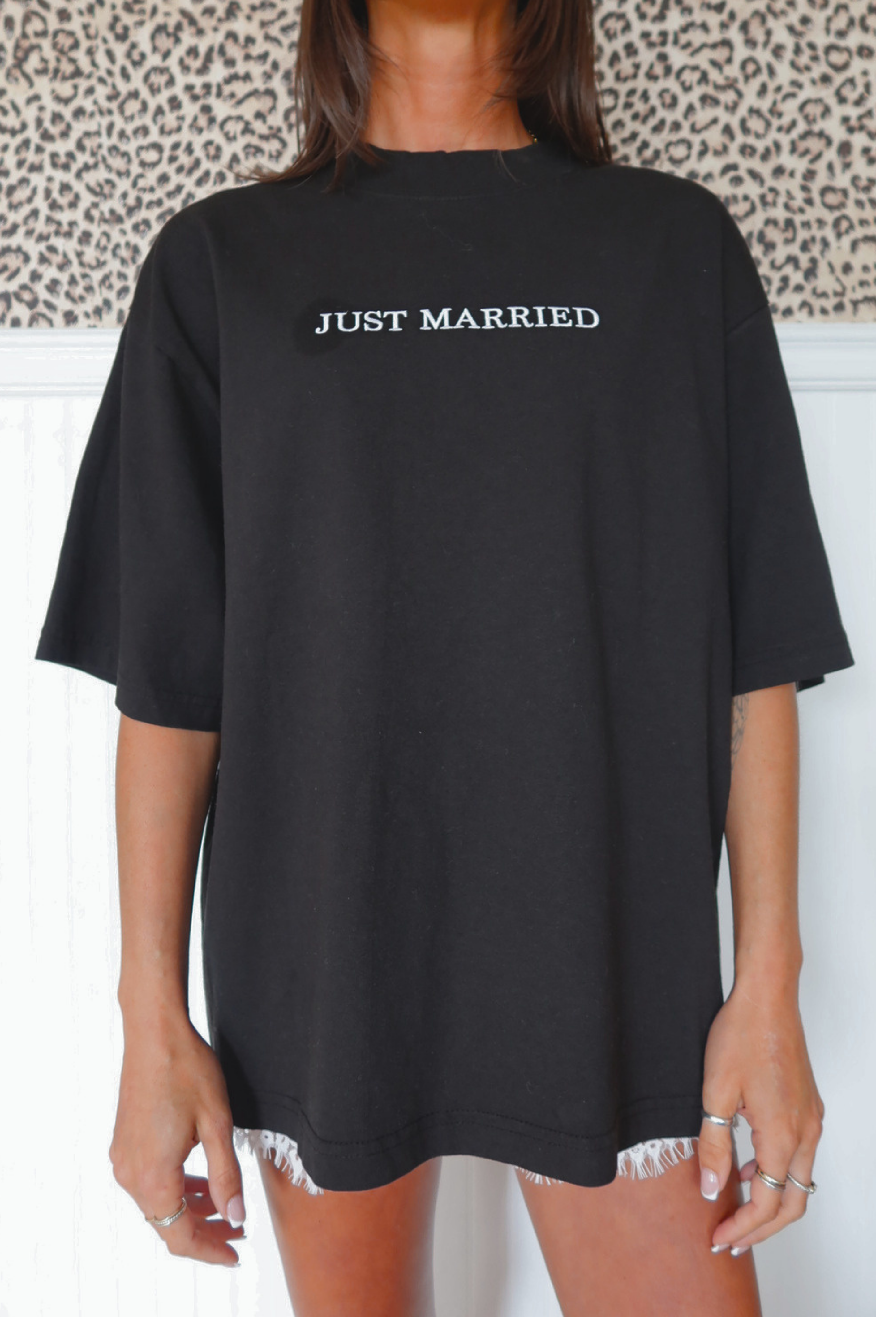 Just Married Tee: Black
