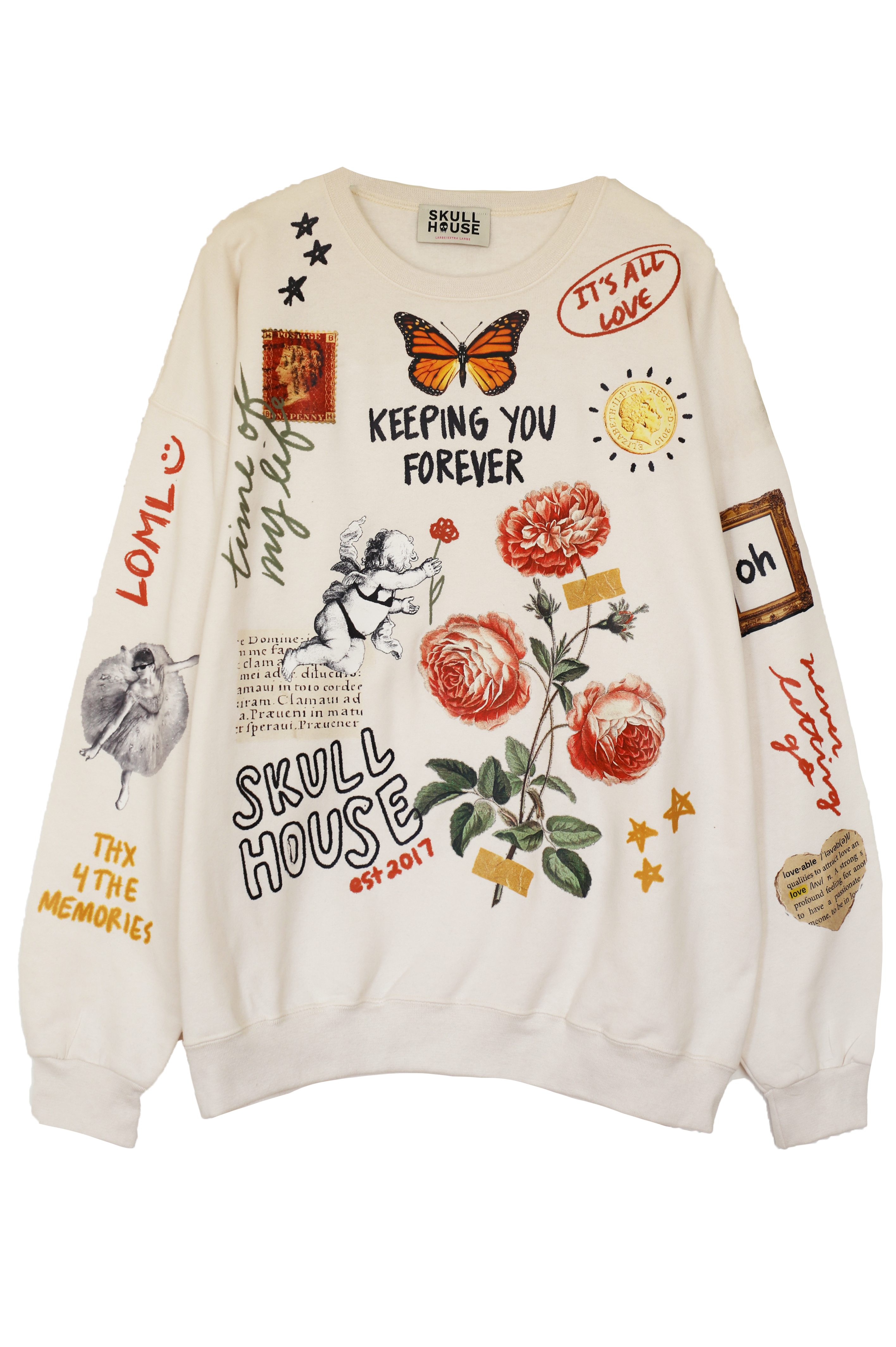 Scrapbook Sweatshirt: Vanilla