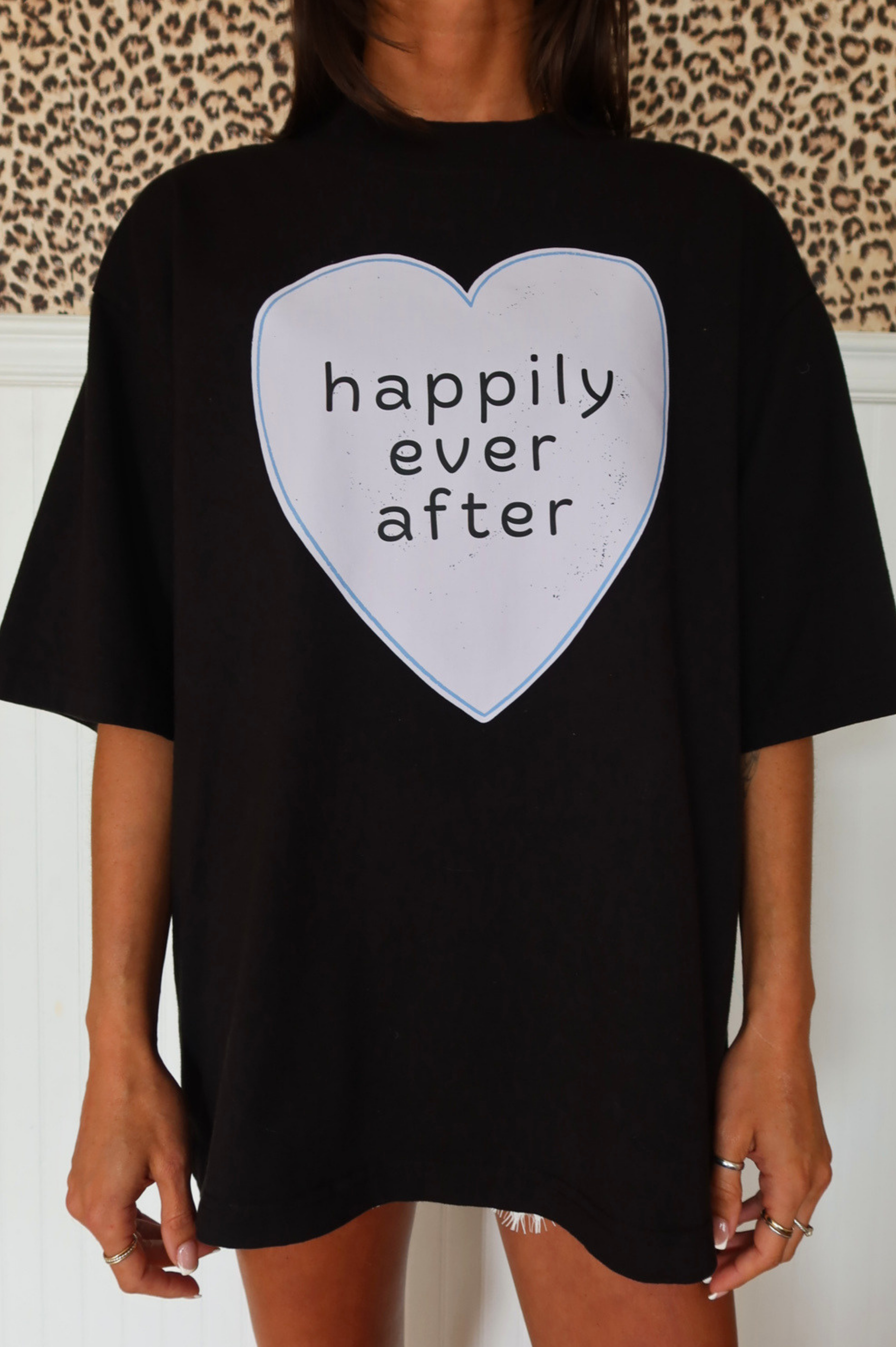Happily Heart Tee: Black