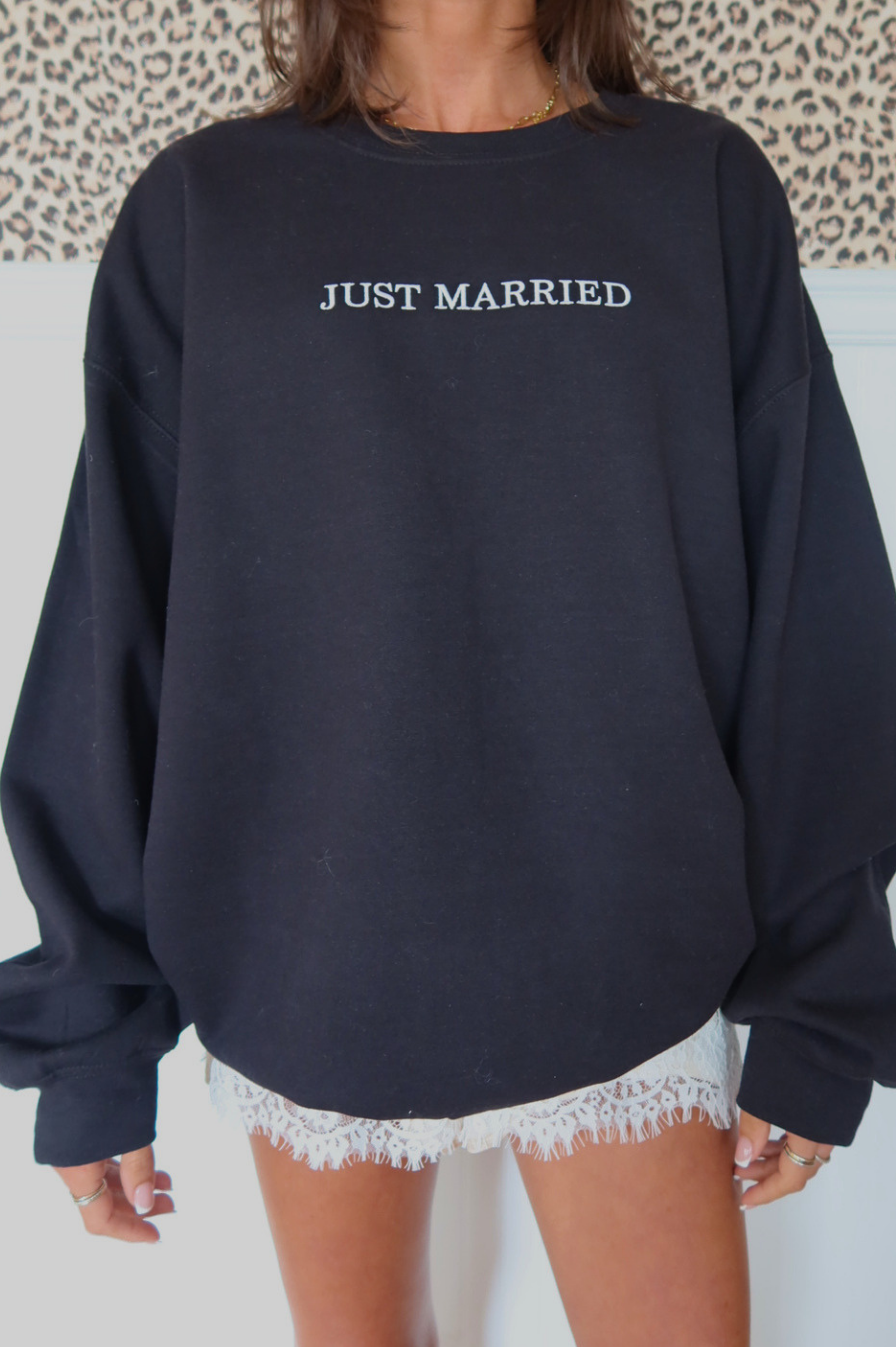 Just Married Crewneck: Black
