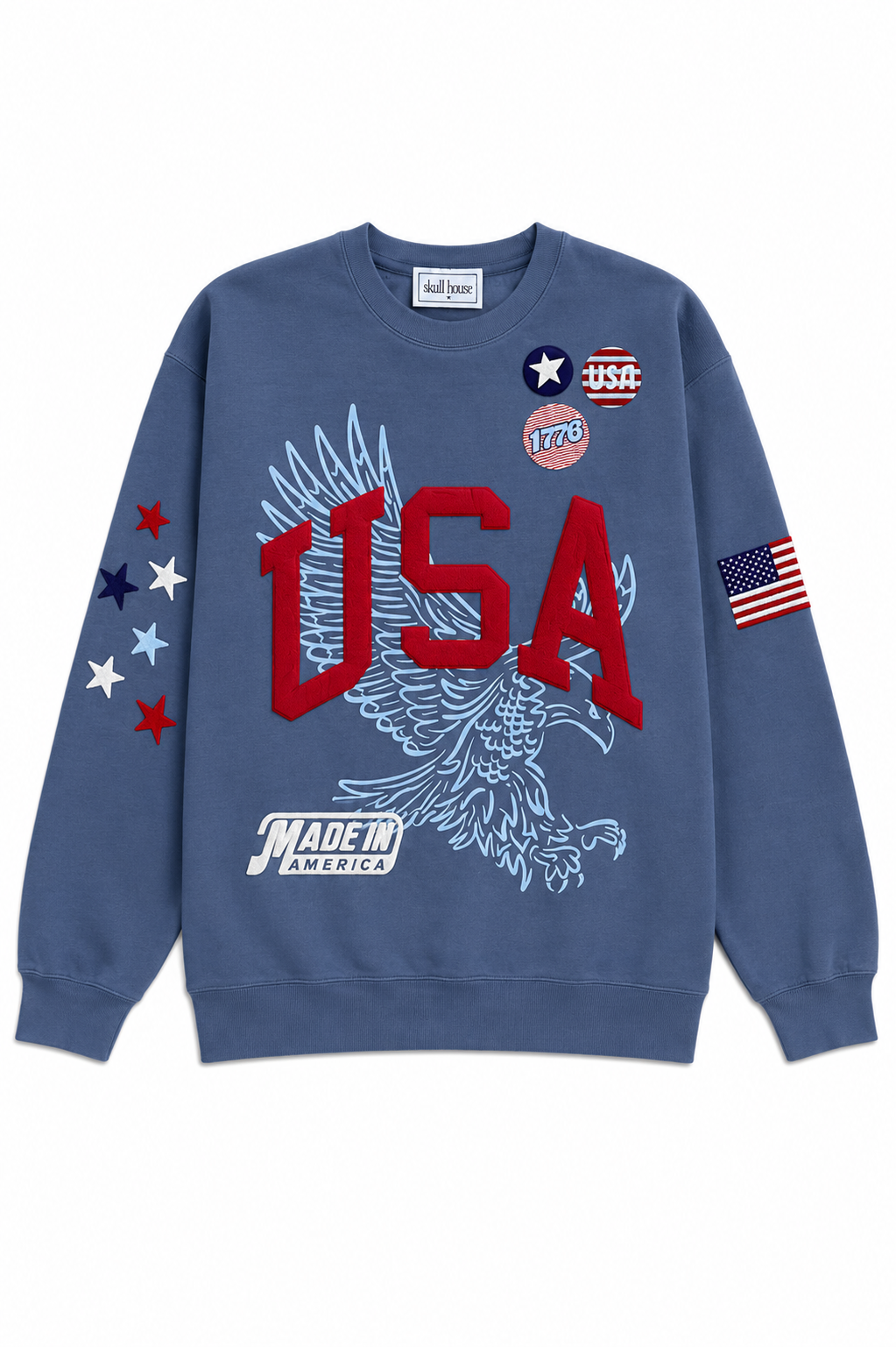 PRE-ORDER: Eagle Crewneck: Cornflower Blue
