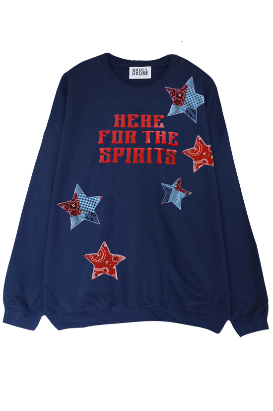 Here For The Spirits Crewneck: Navy