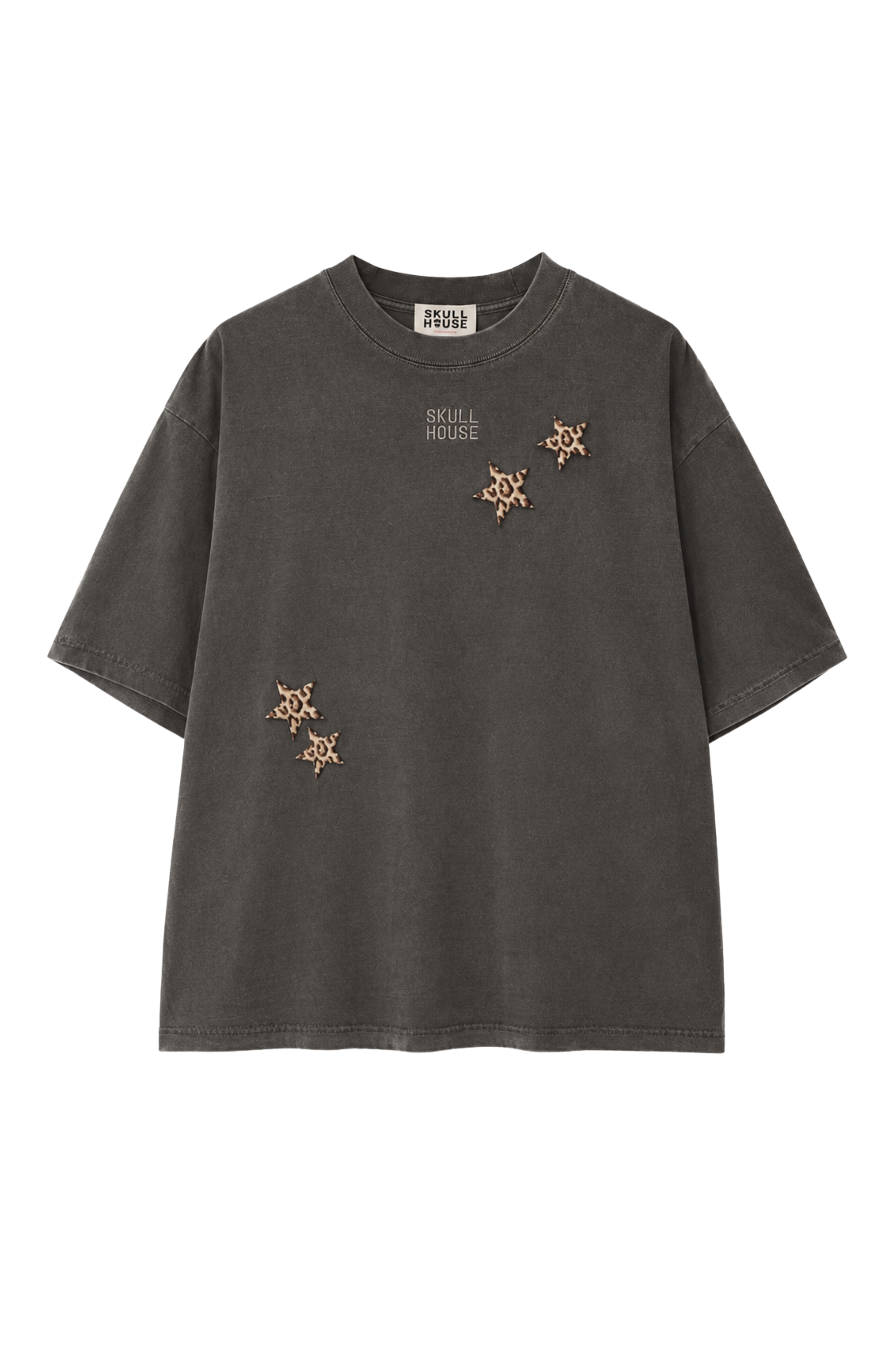 PRE-ORDER: Leopard Box Tee: Charcoal