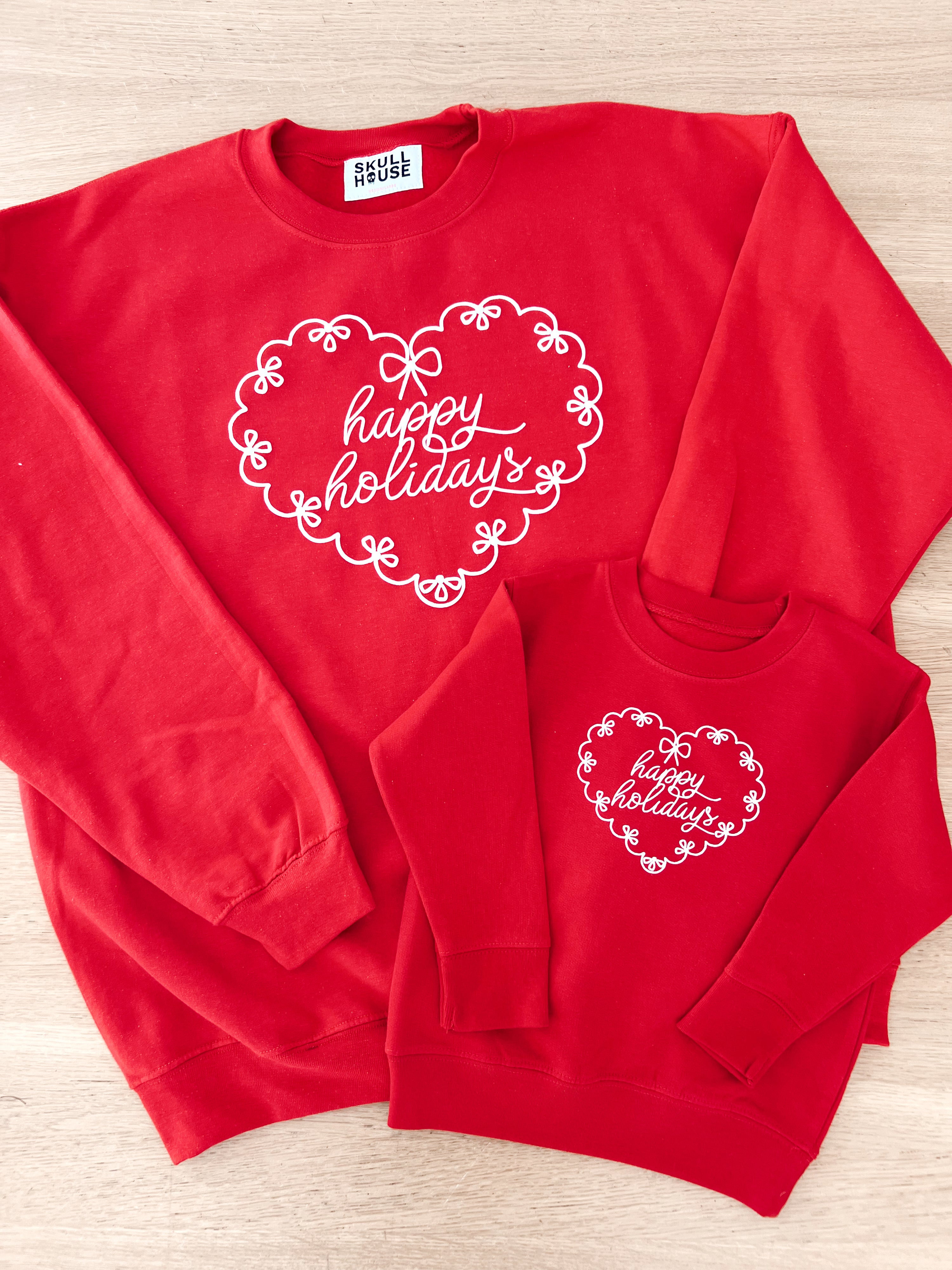 Mini Holiday Crewneck: Red