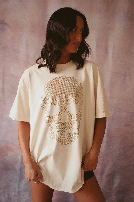 Disco Skull Tee: Vanilla