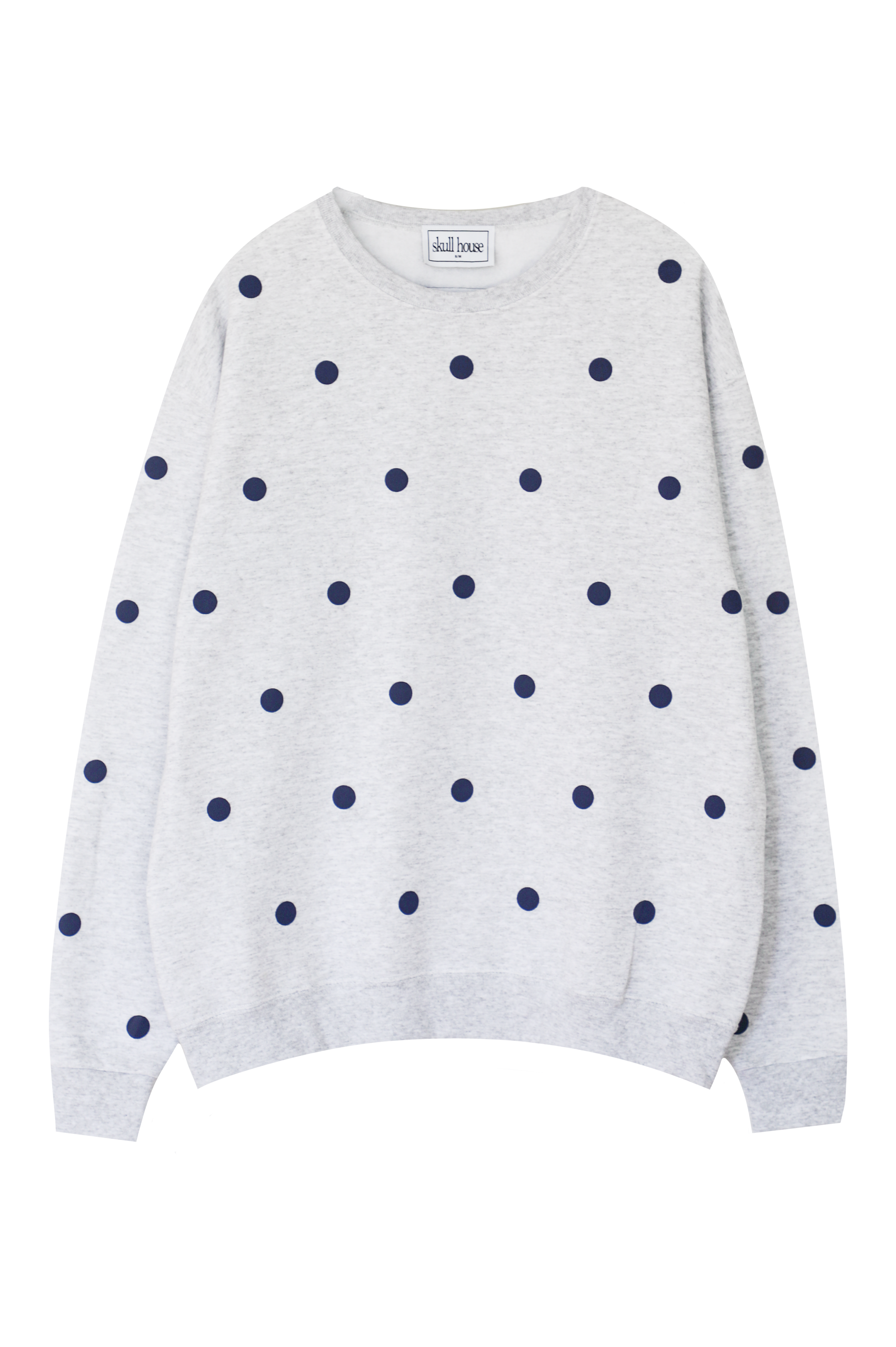 Polka Dot Crewneck: Ash/Navy