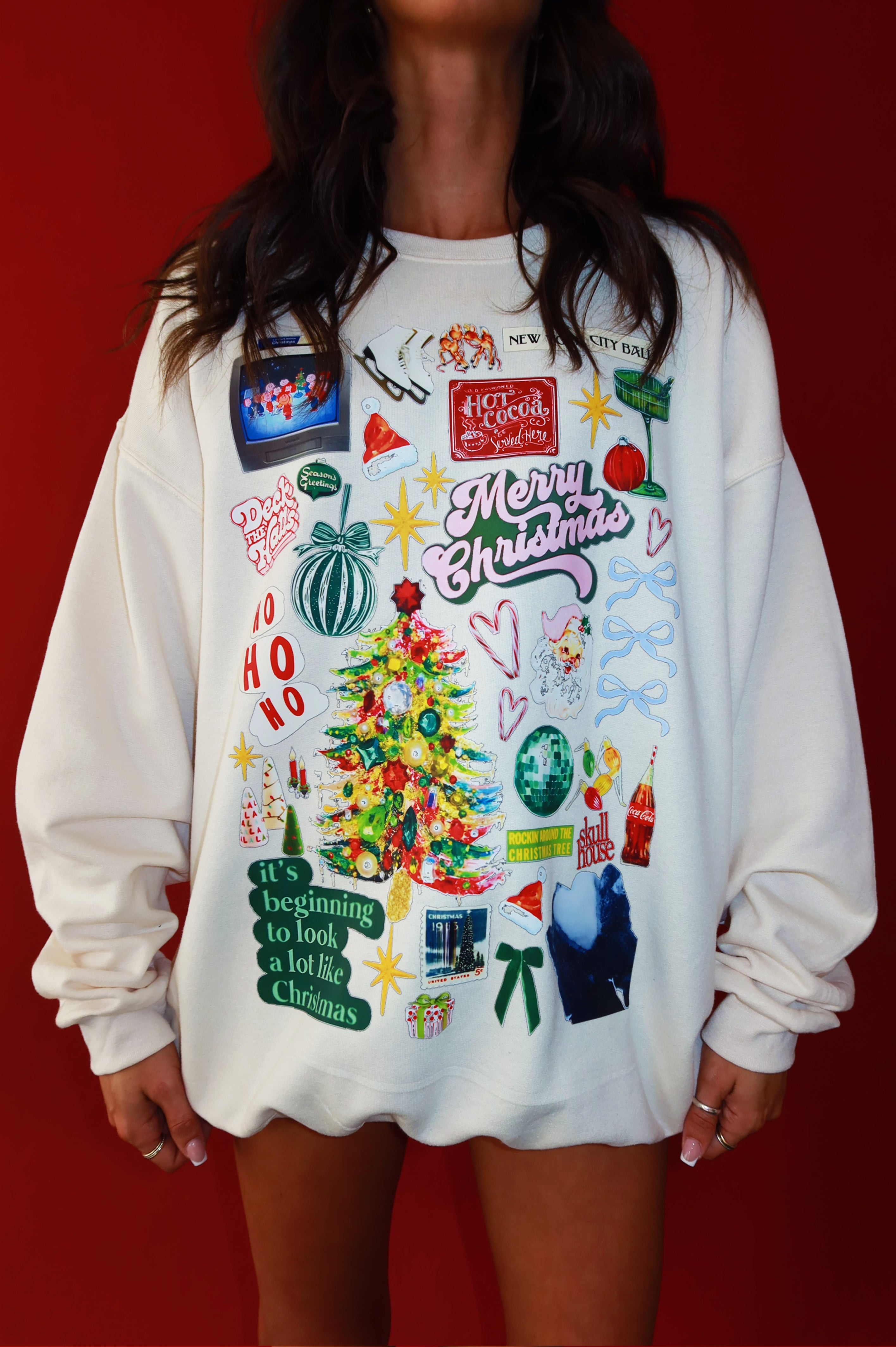 Nostalgic Christmas Crewneck: Vanilla