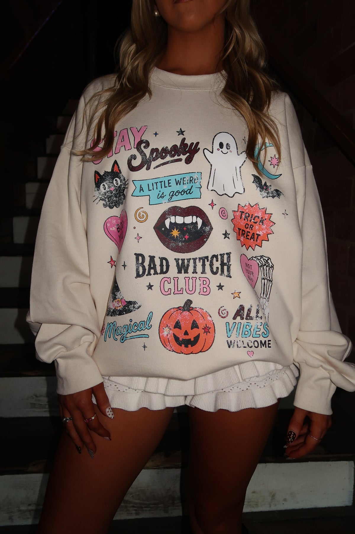 Bad Witch Club Crewneck: Vanilla