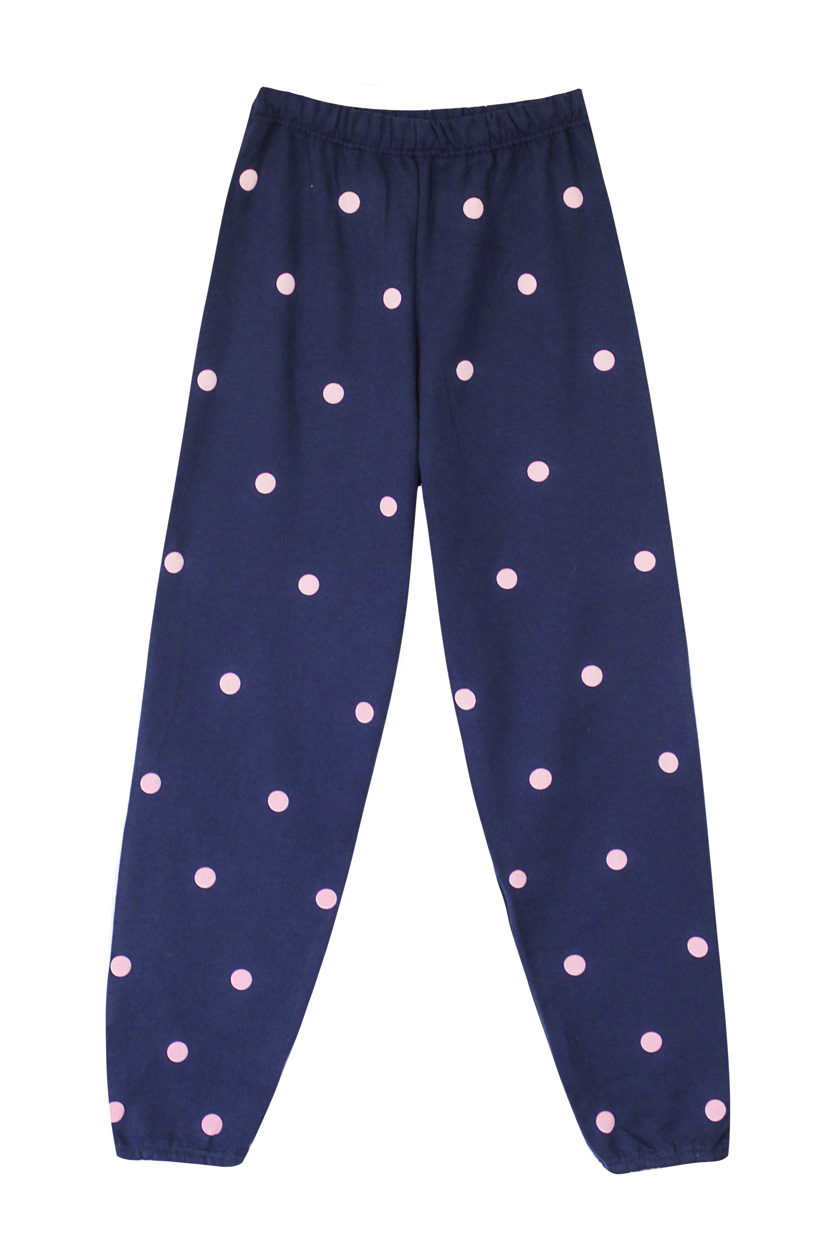 Polka Dot Joggers: Navy/Pink
