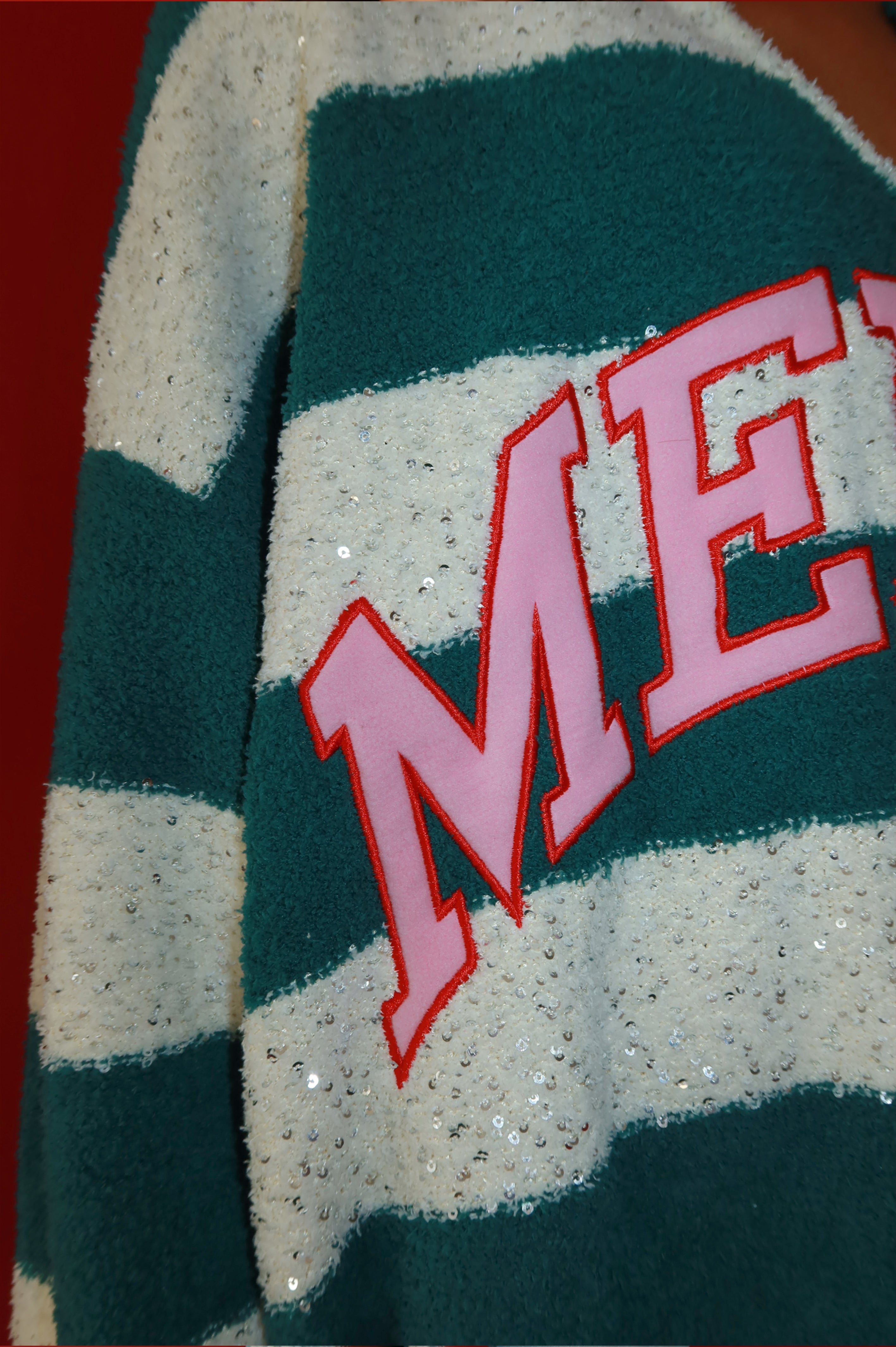 Merry Sparkle Sweater: Green/Vanilla