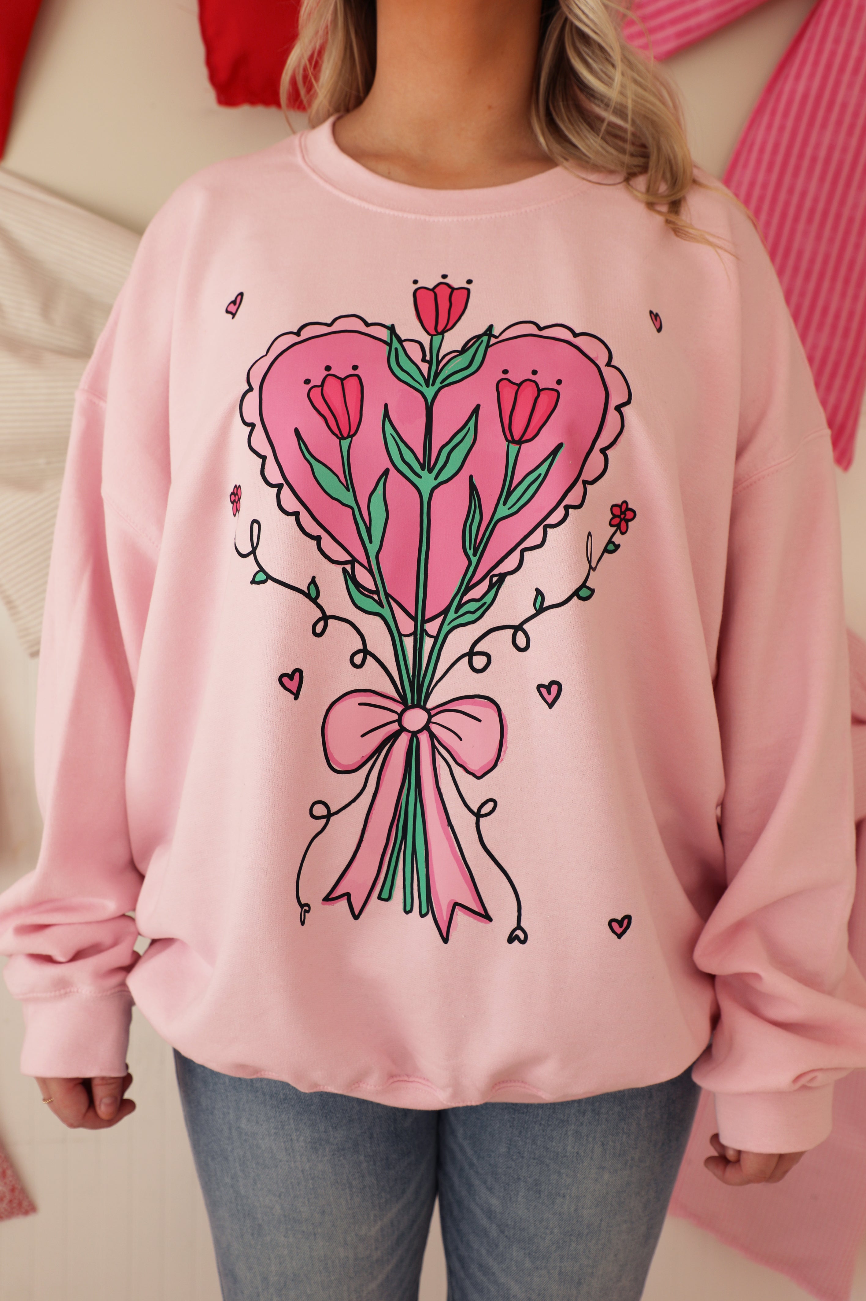 Loving You Forever Crewneck: Baby Pink