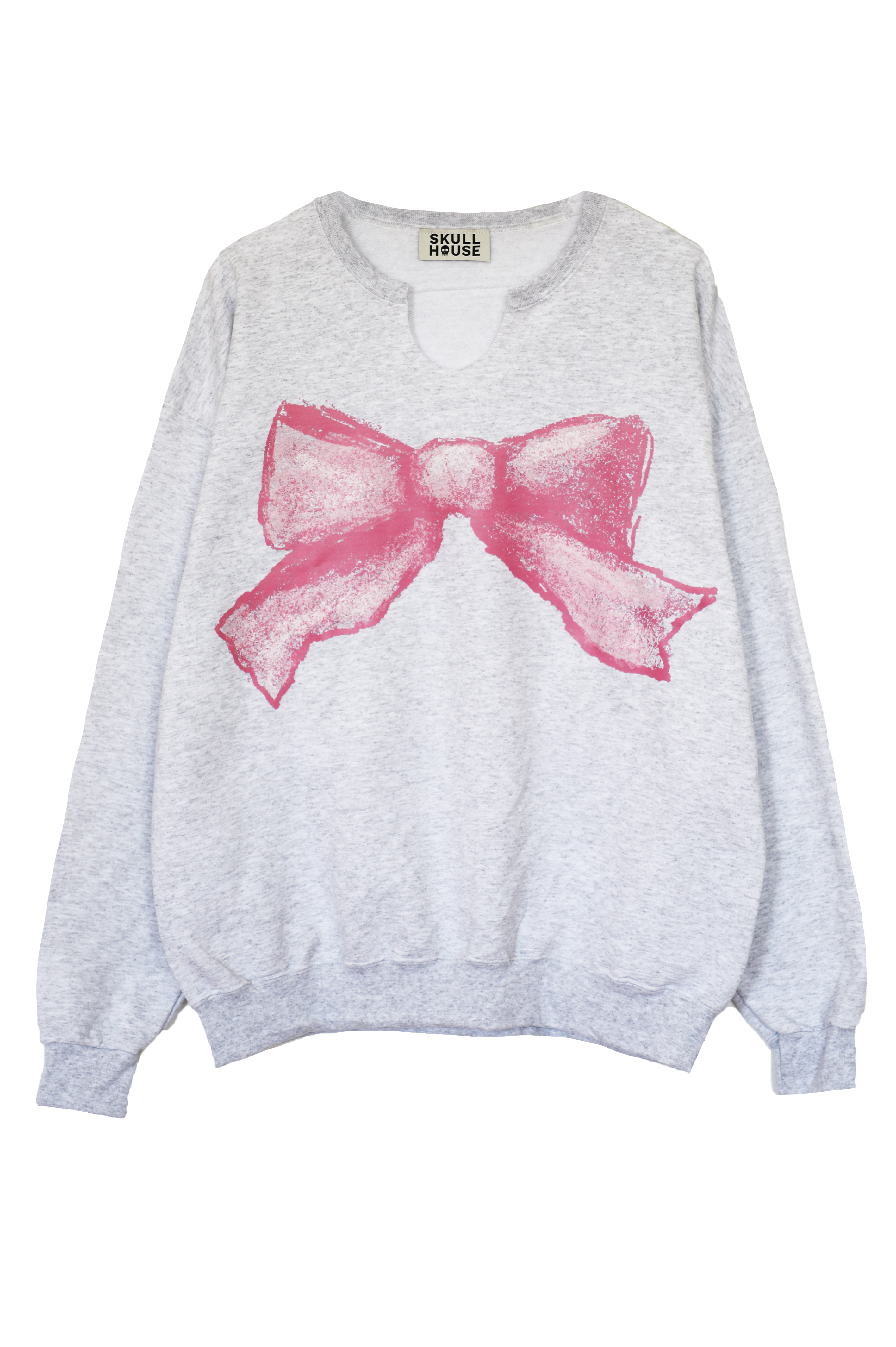 PRE-ORDER: Pink Bow Crewneck: Ash