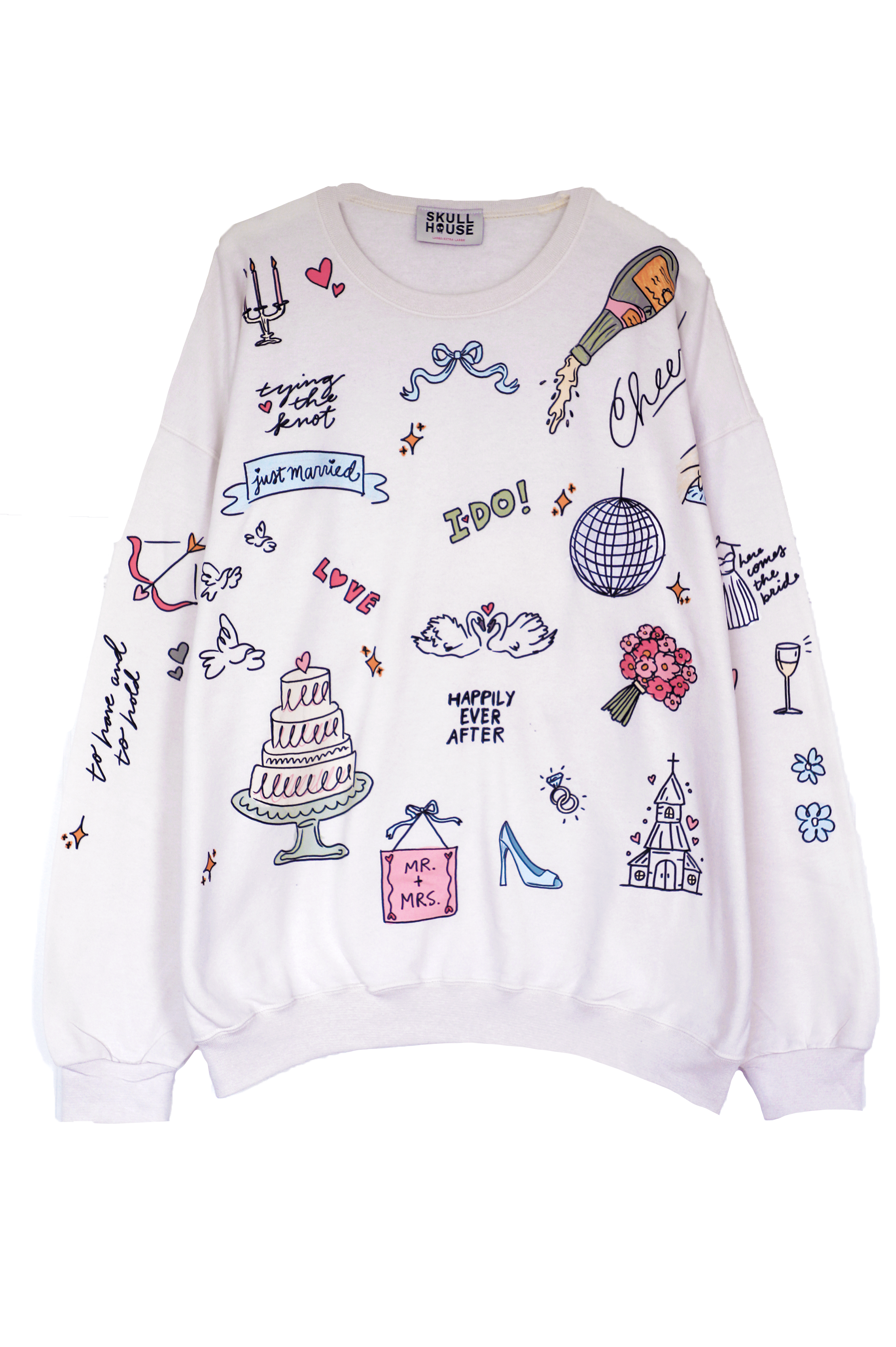 Wedding Doodles Crewneck: Vanilla