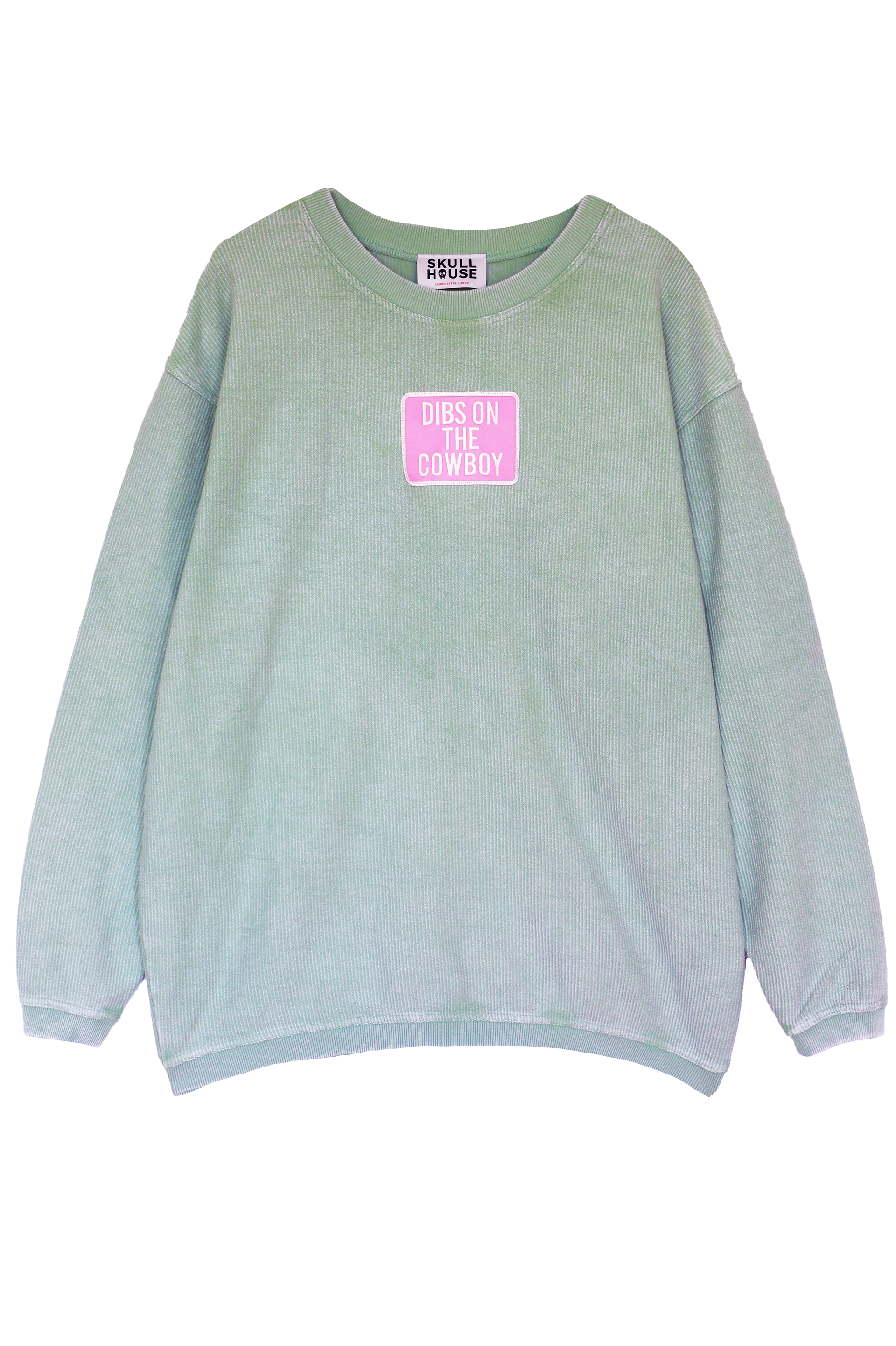 Dibs Corded Crewneck: Pastel Green