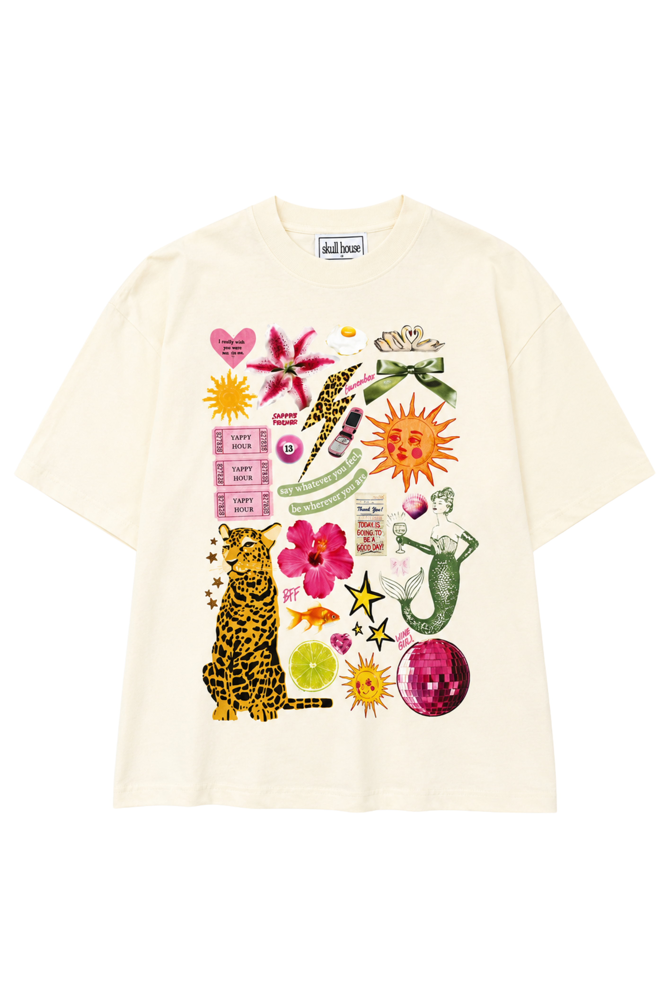 PRE-ORDER: Cheetah Flower Box Tee: Vanilla