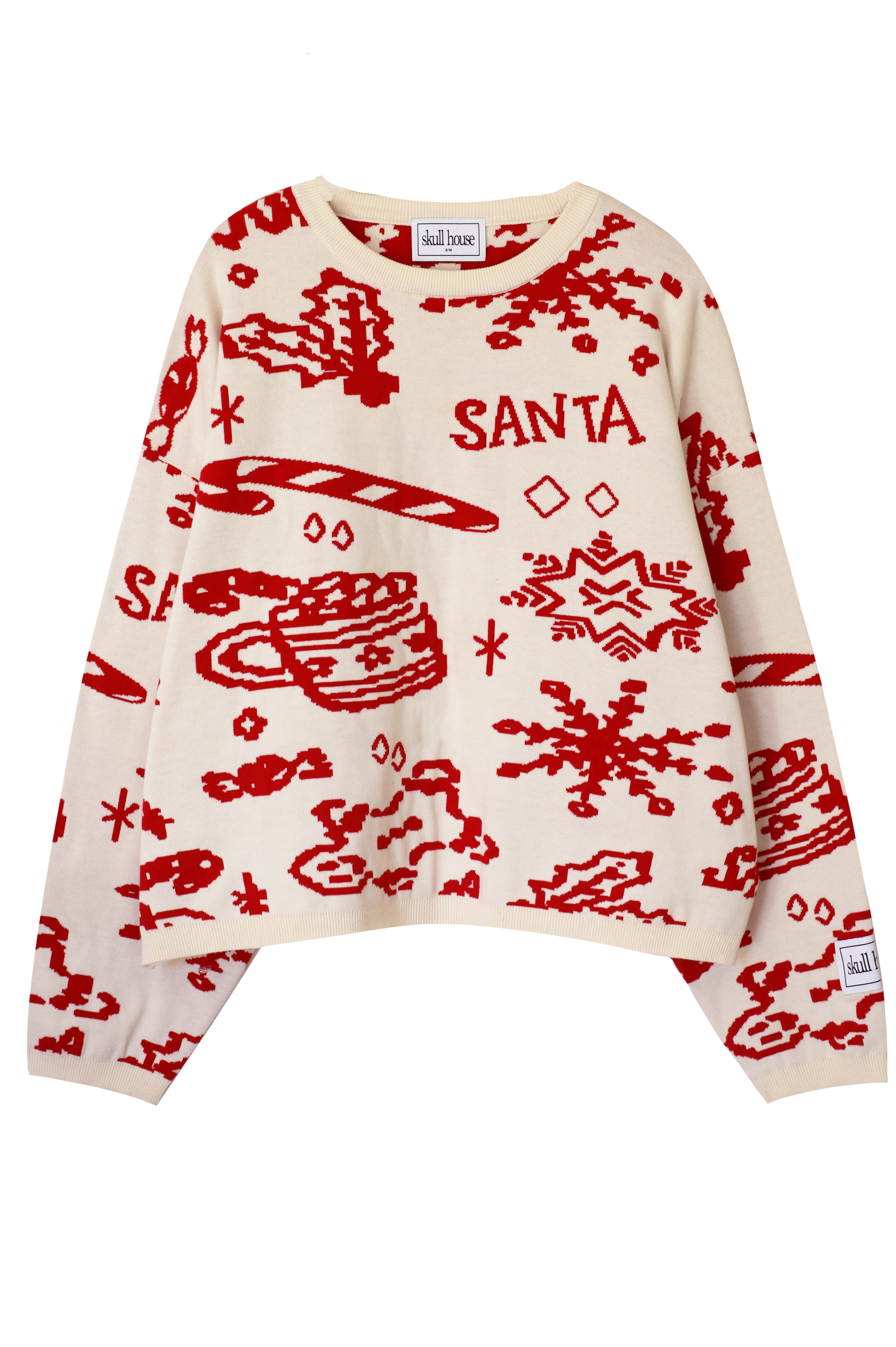 Hot Cocoa Sweater: Vanilla/Red