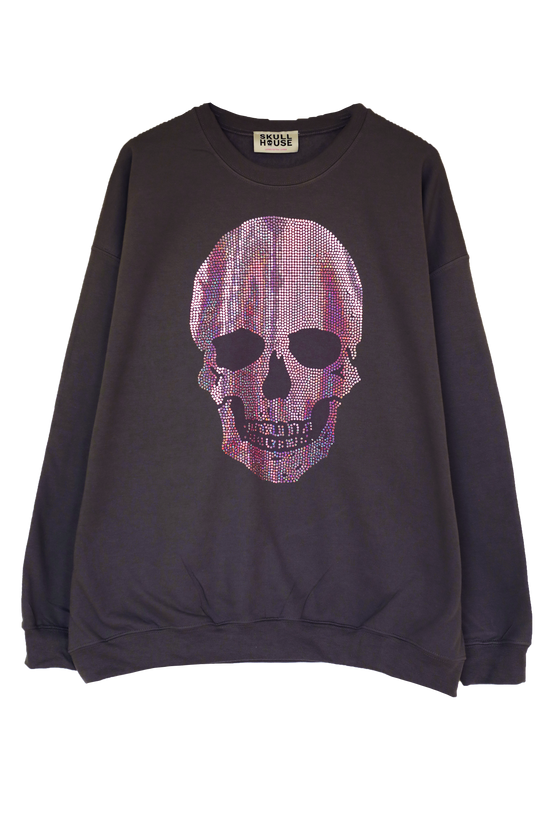 Disco Skull Crewneck: Charcoal