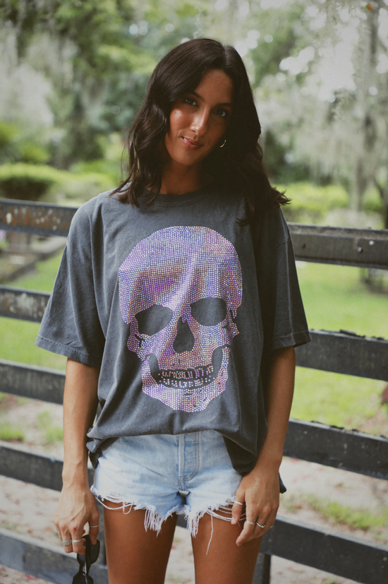 Disco Skull Tee: Charcoal