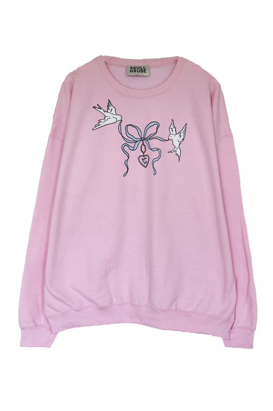 Love Birds Crewneck: Baby Pink