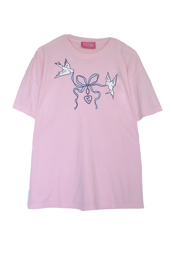 Love Birds Tee: Baby Pink