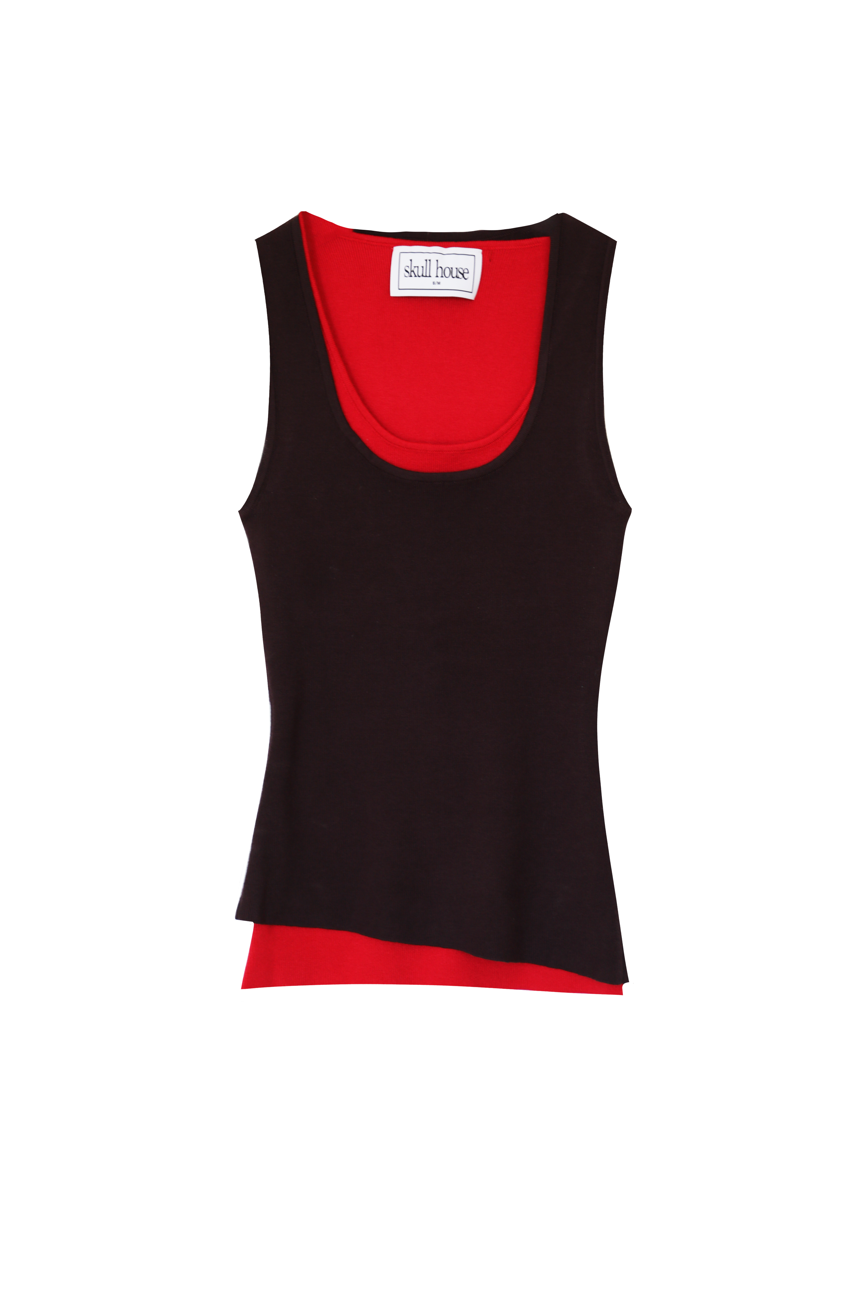 Layered Tank: Brown/Red