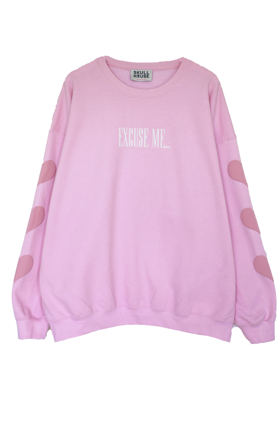 Excuse Me Crewneck: Baby Pink