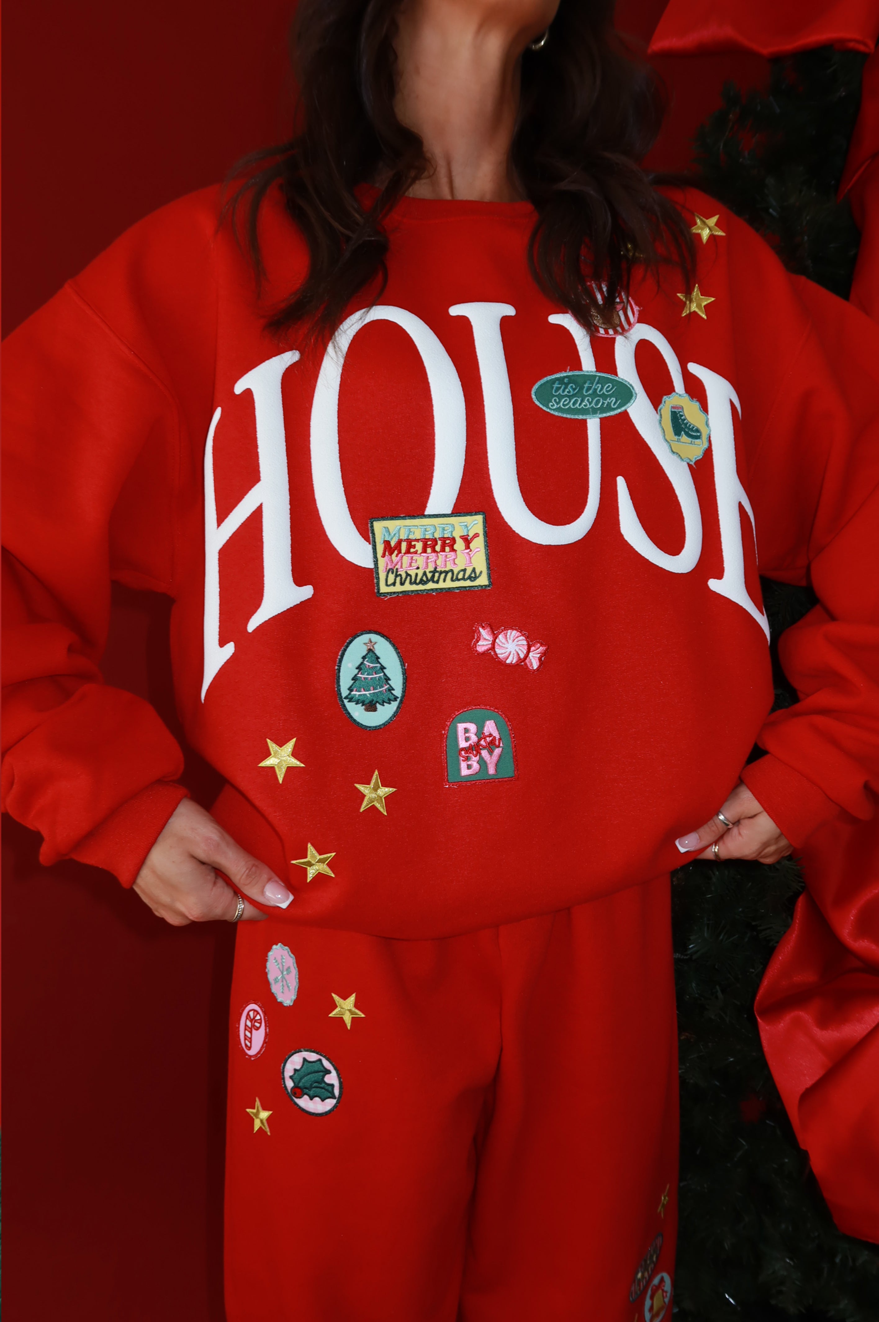 Patchwork Pants: Red