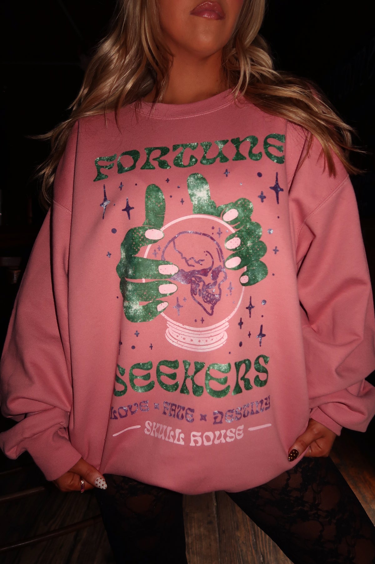 Fortune Seeker Crewneck: Mauve