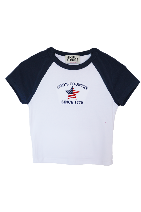 God's Country Baby Tee: Navy