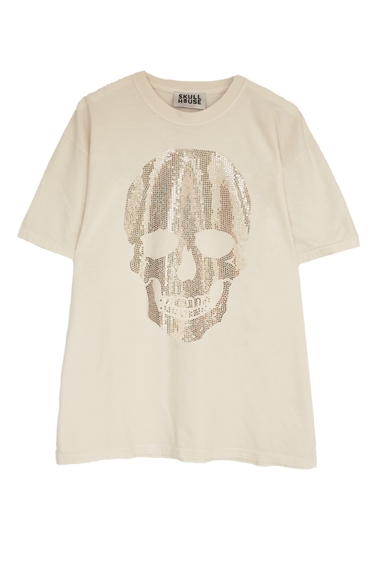 Disco Skull Tee: Vanilla