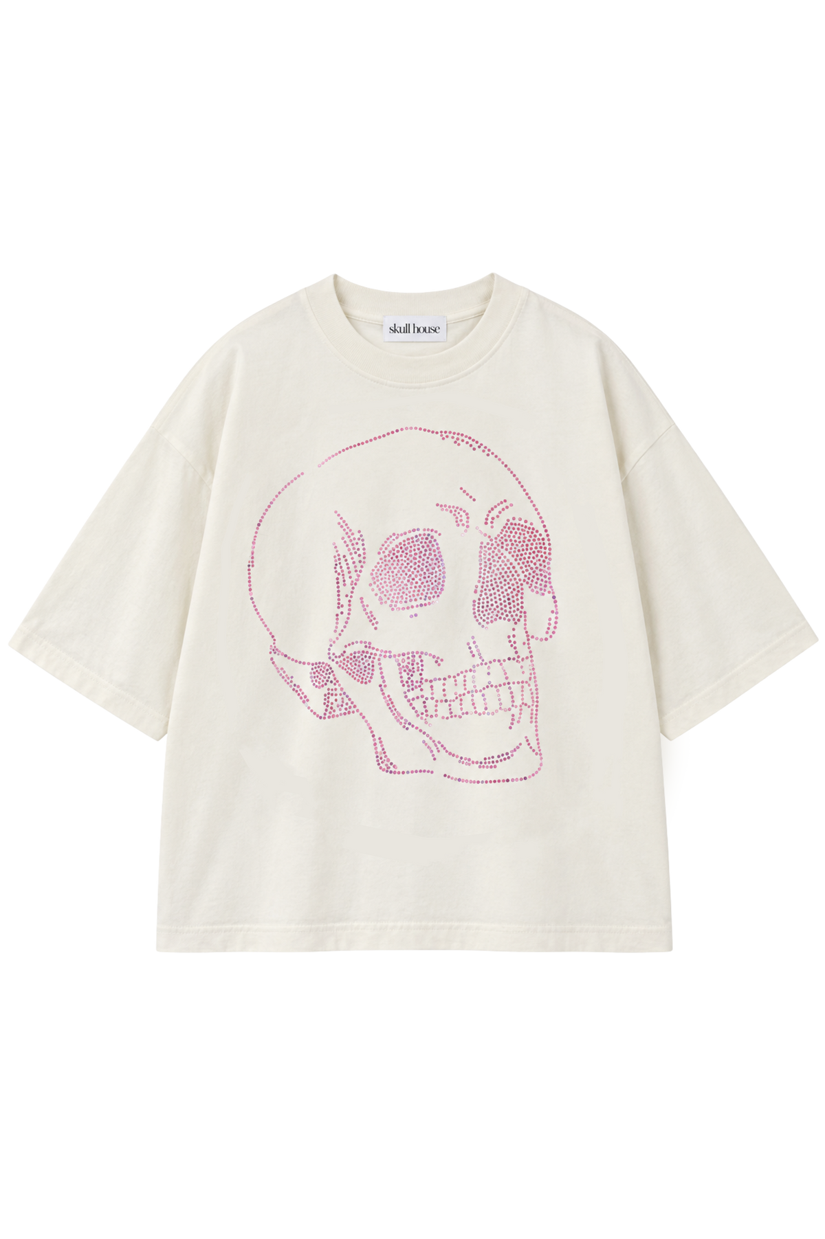 Bling Skull Box Tee: Vanilla