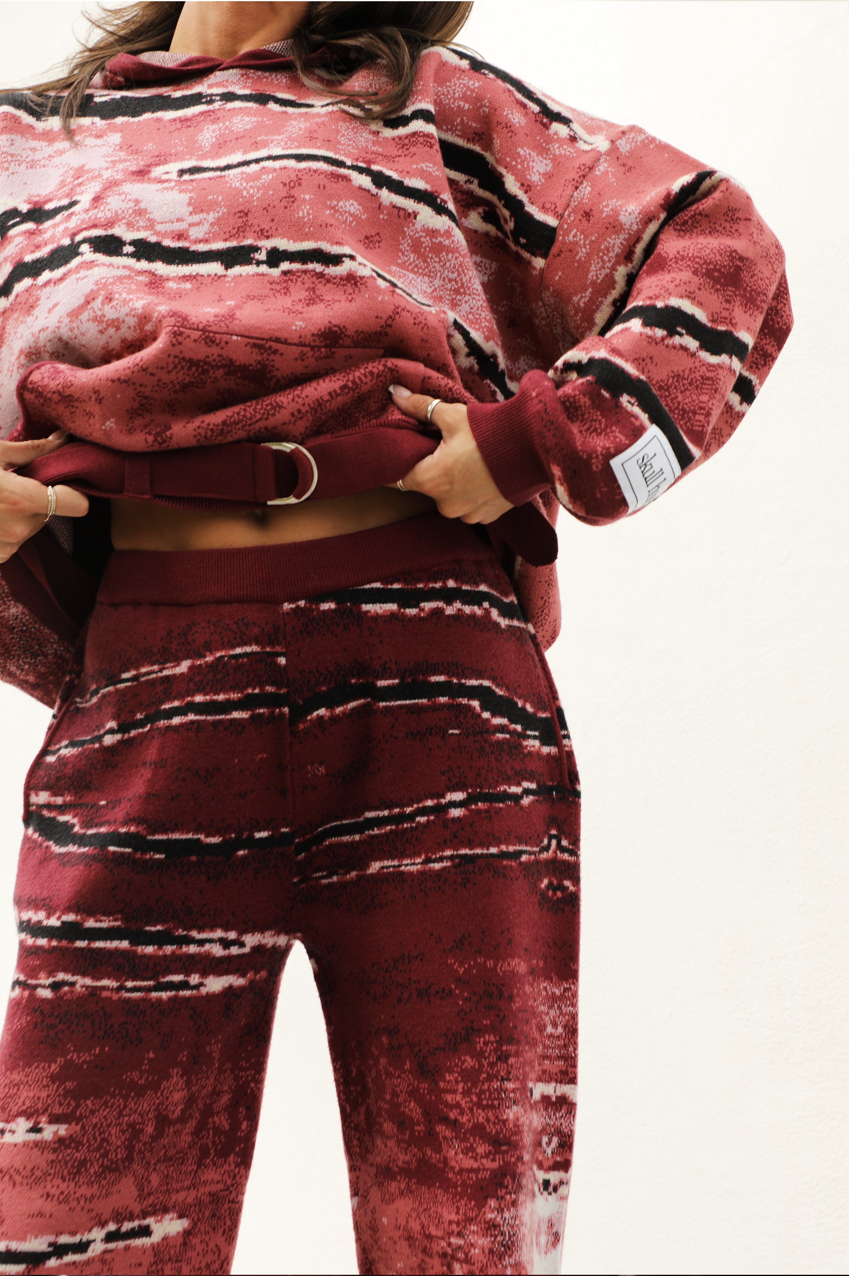 Belted Glitch Hoodie: Animal