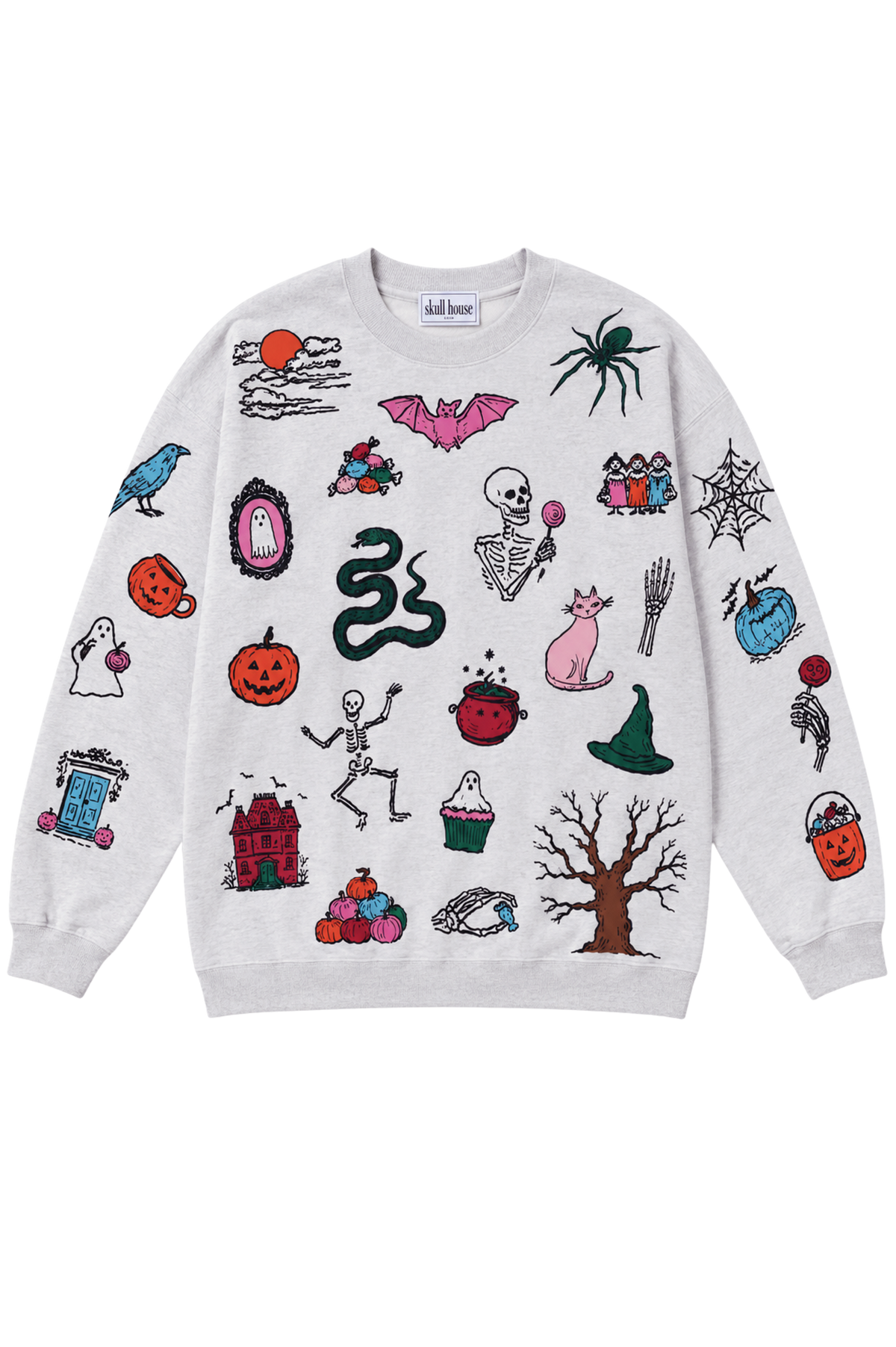 Spooky Doodles Crewneck: Ash