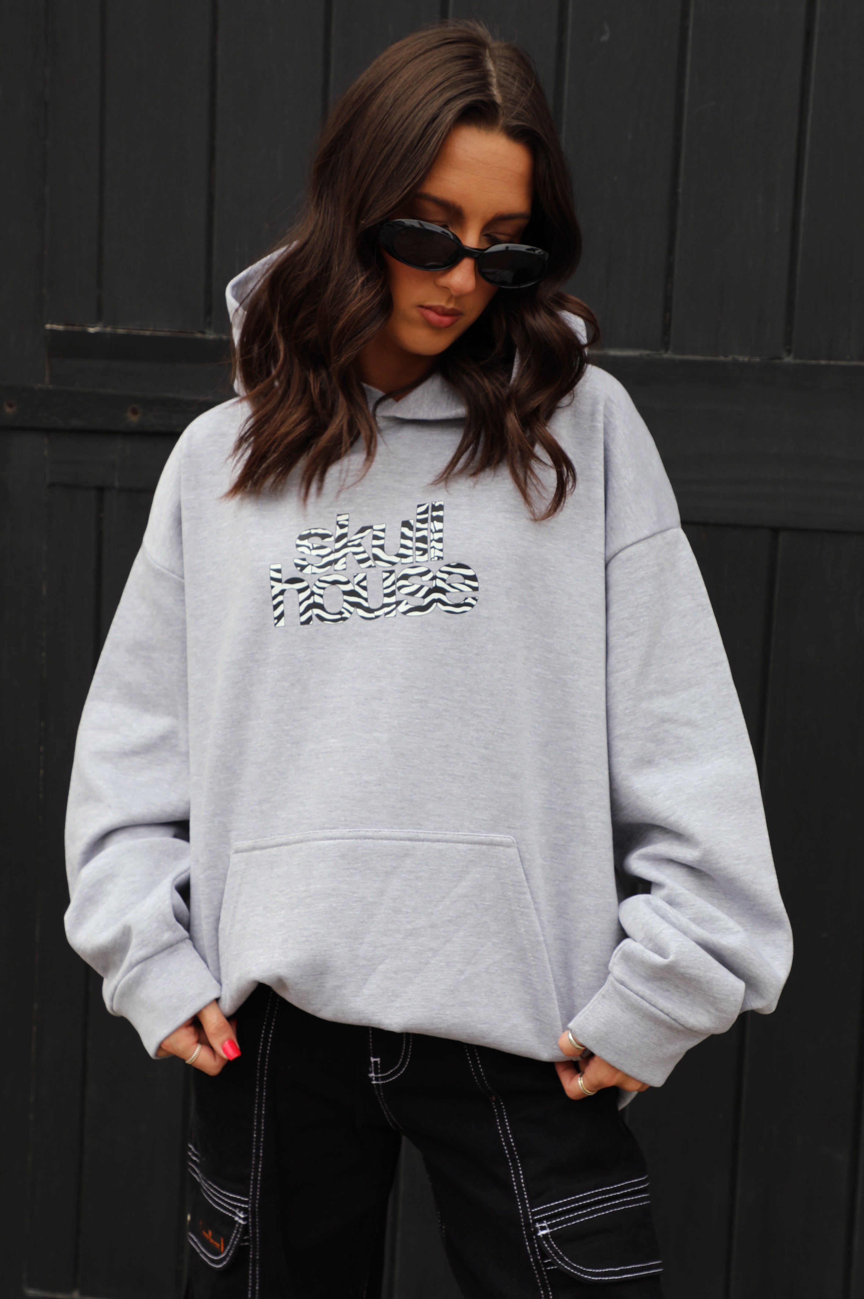 Zebra Logo Hoodie: Heather Grey