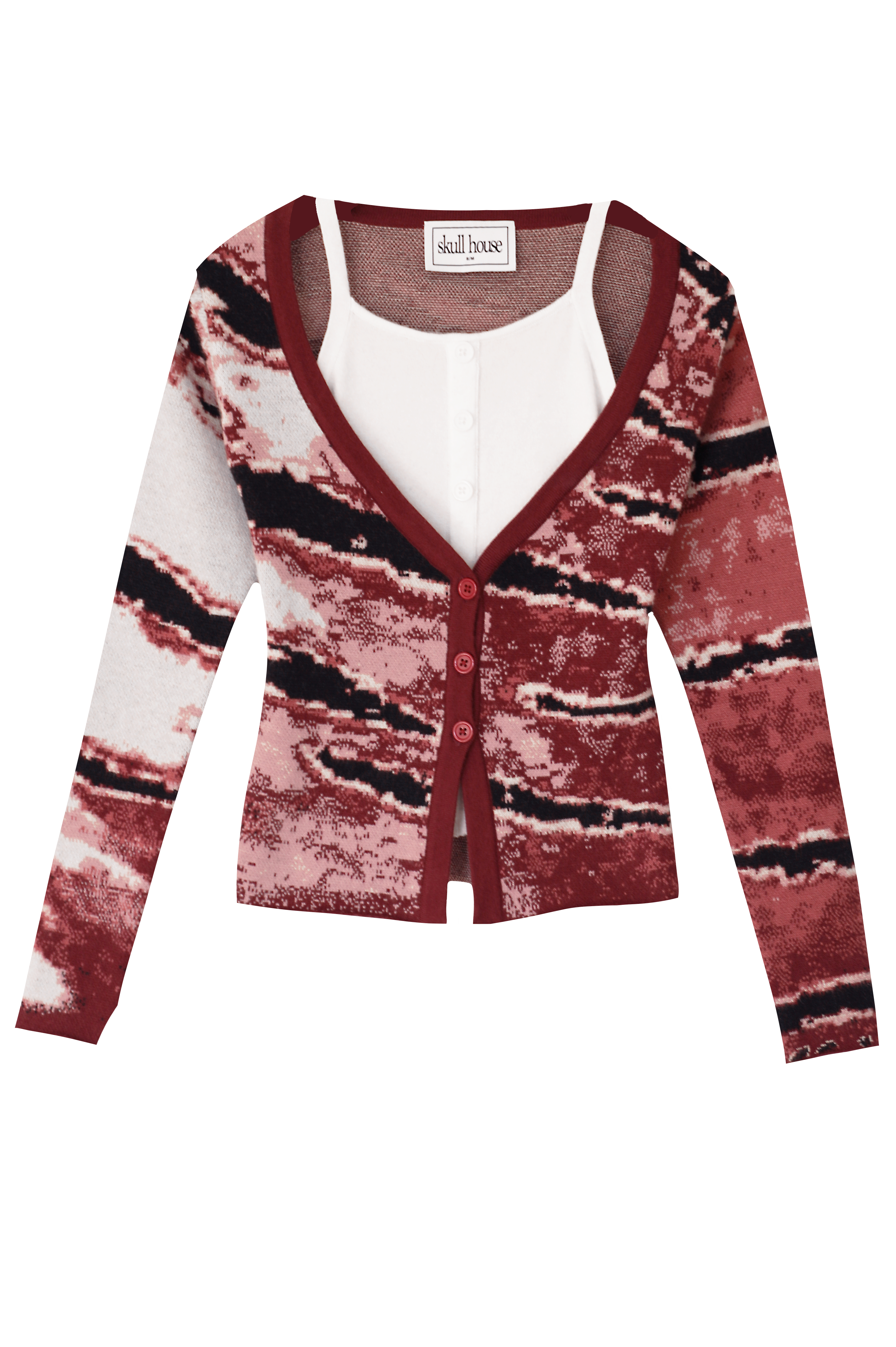 Layered Glitch Top: Animal