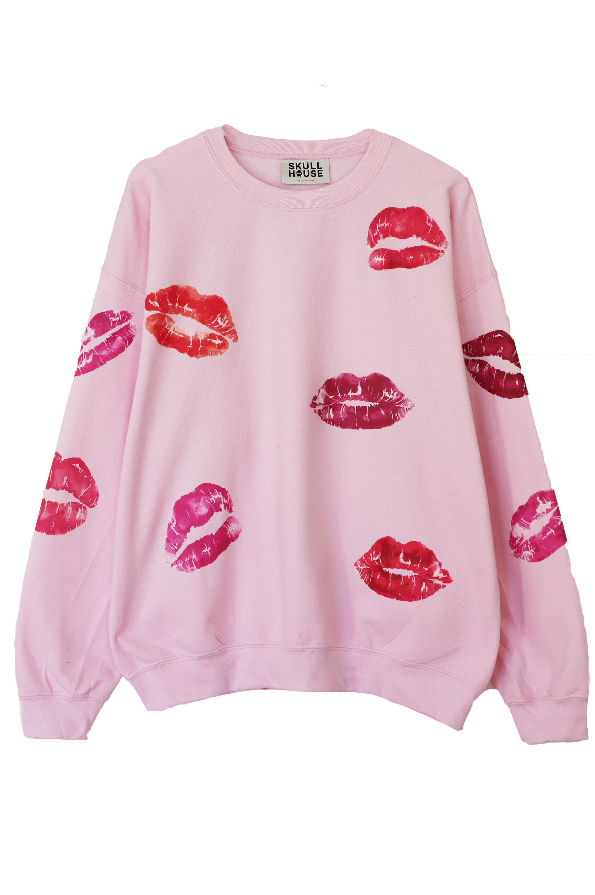 Kisses Crewneck: Baby Pink