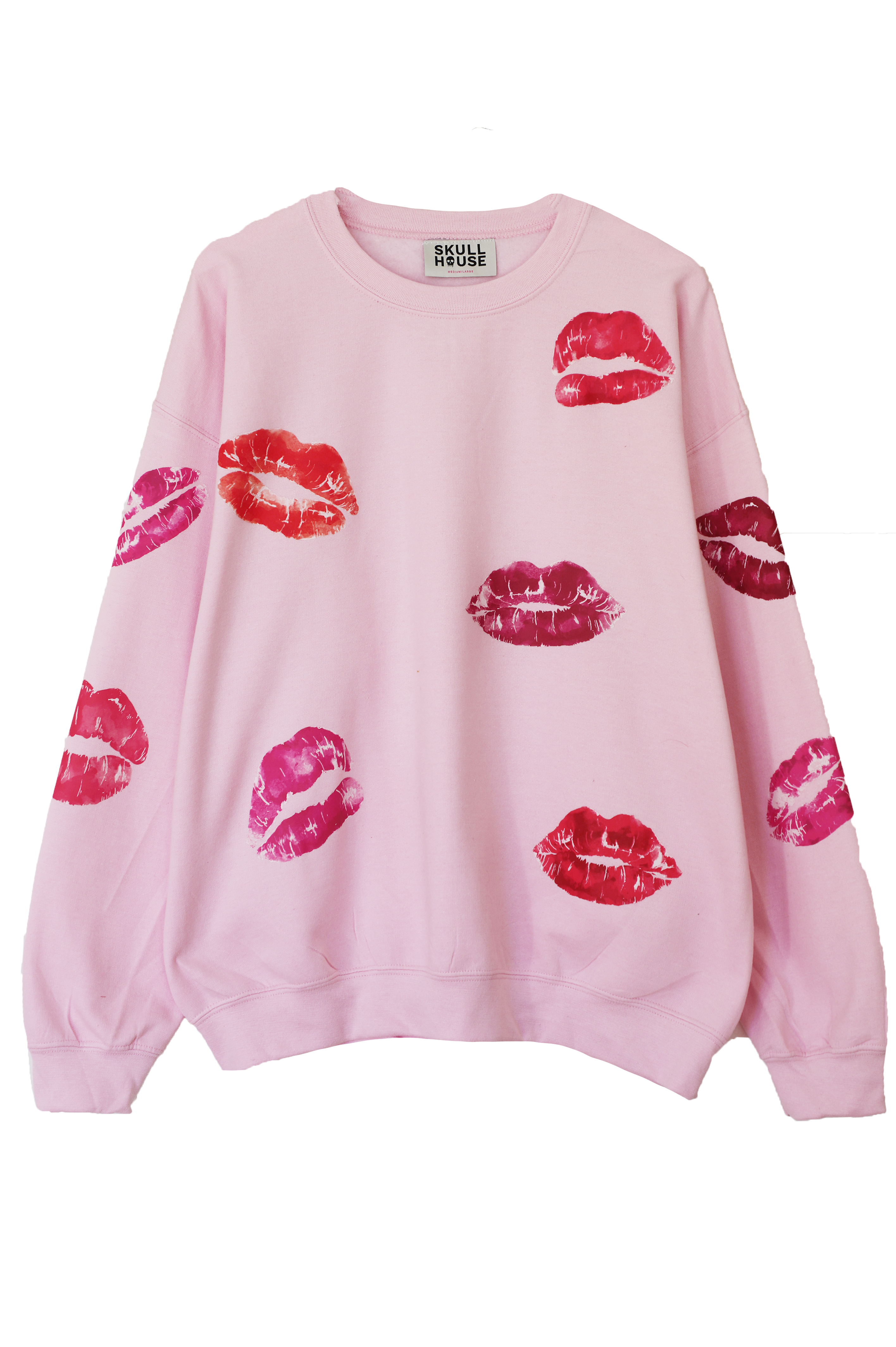 Kisses Crewneck: Baby Pink